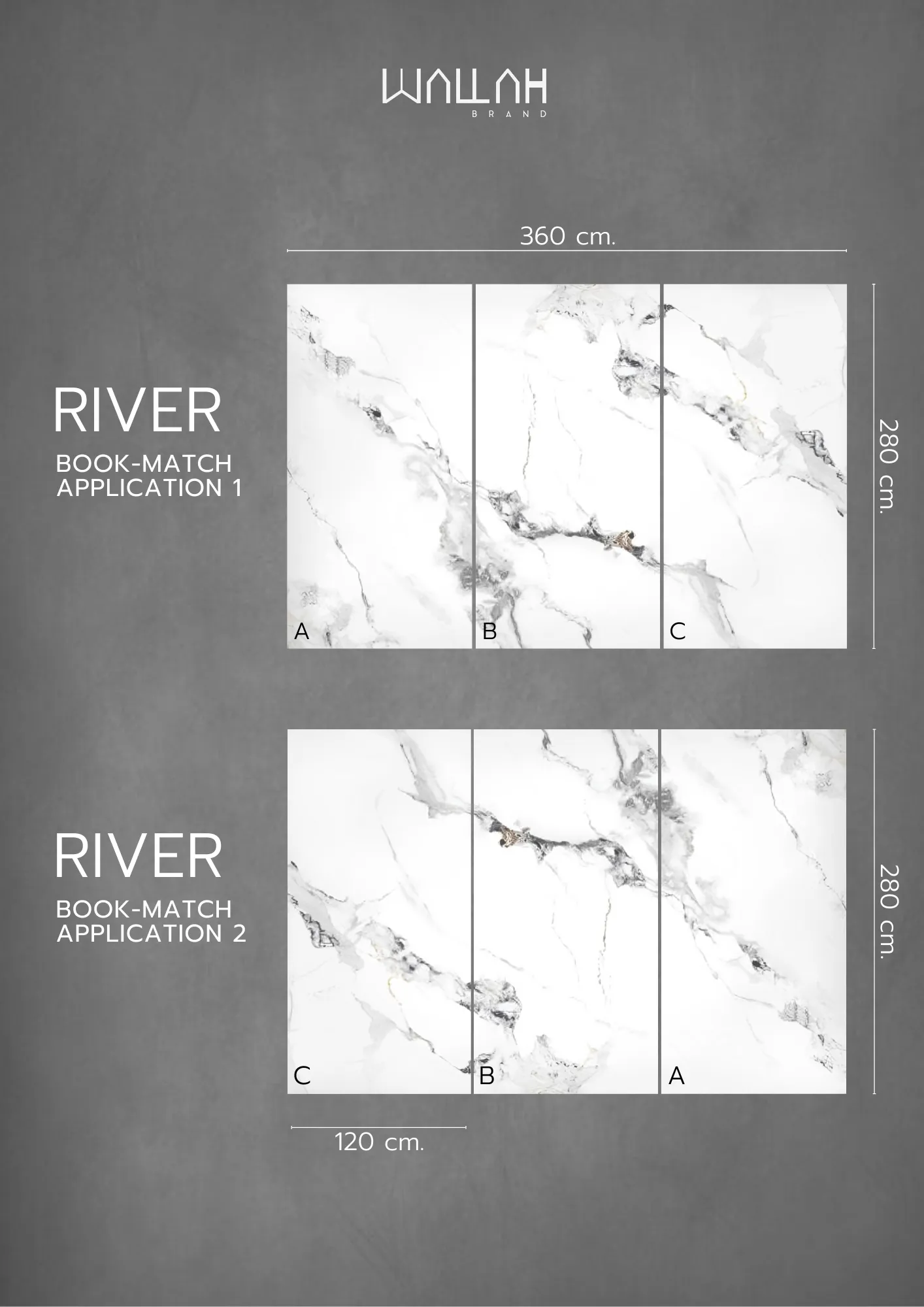 ผนังตกแต่งสําเร็จรูป แผ่นหินอ่อนลายคู่และต่อเนื่อง - Wallah Brand