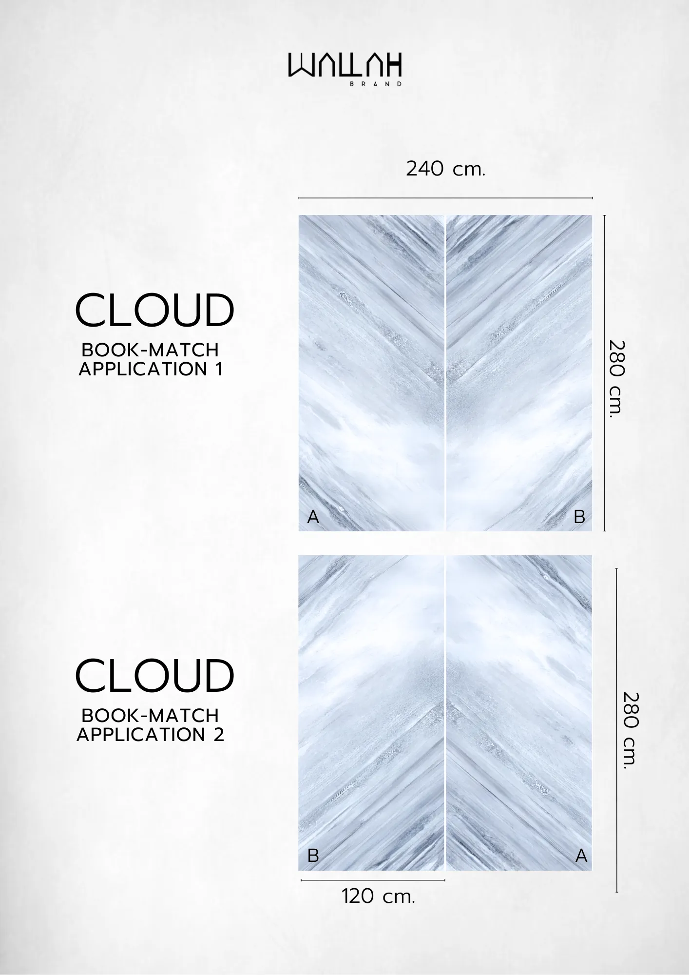 ผนังตกแต่งสําเร็จรูป แผ่นหินอ่อนลายคู่และต่อเนื่อง - Wallah Brand