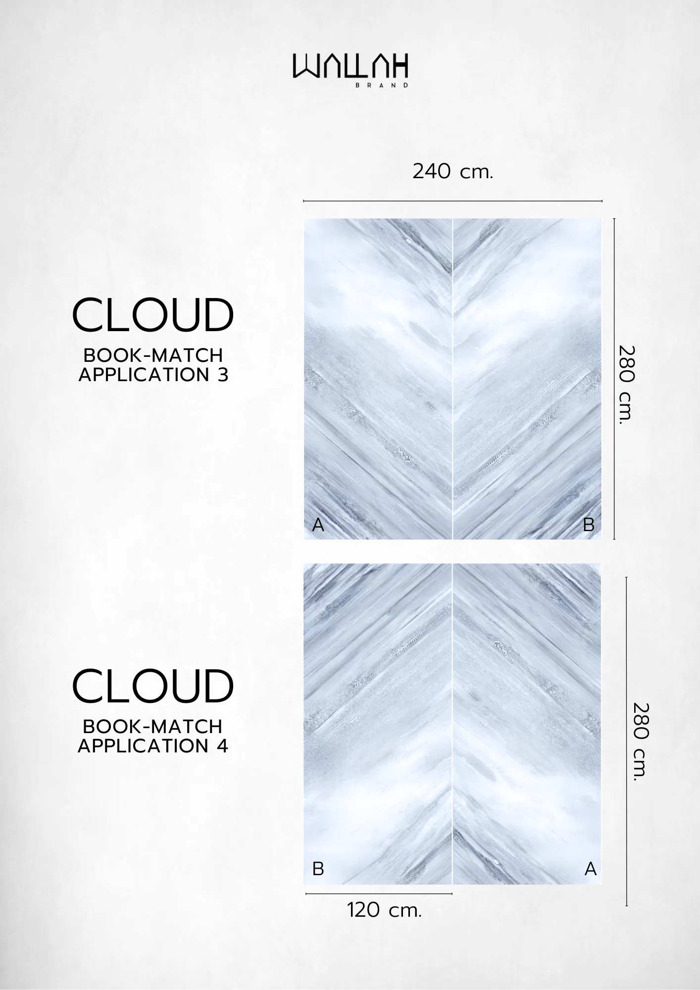 ผนังตกแต่งสําเร็จรูป แผ่นหินอ่อนลายคู่และต่อเนื่อง - Wallah Brand