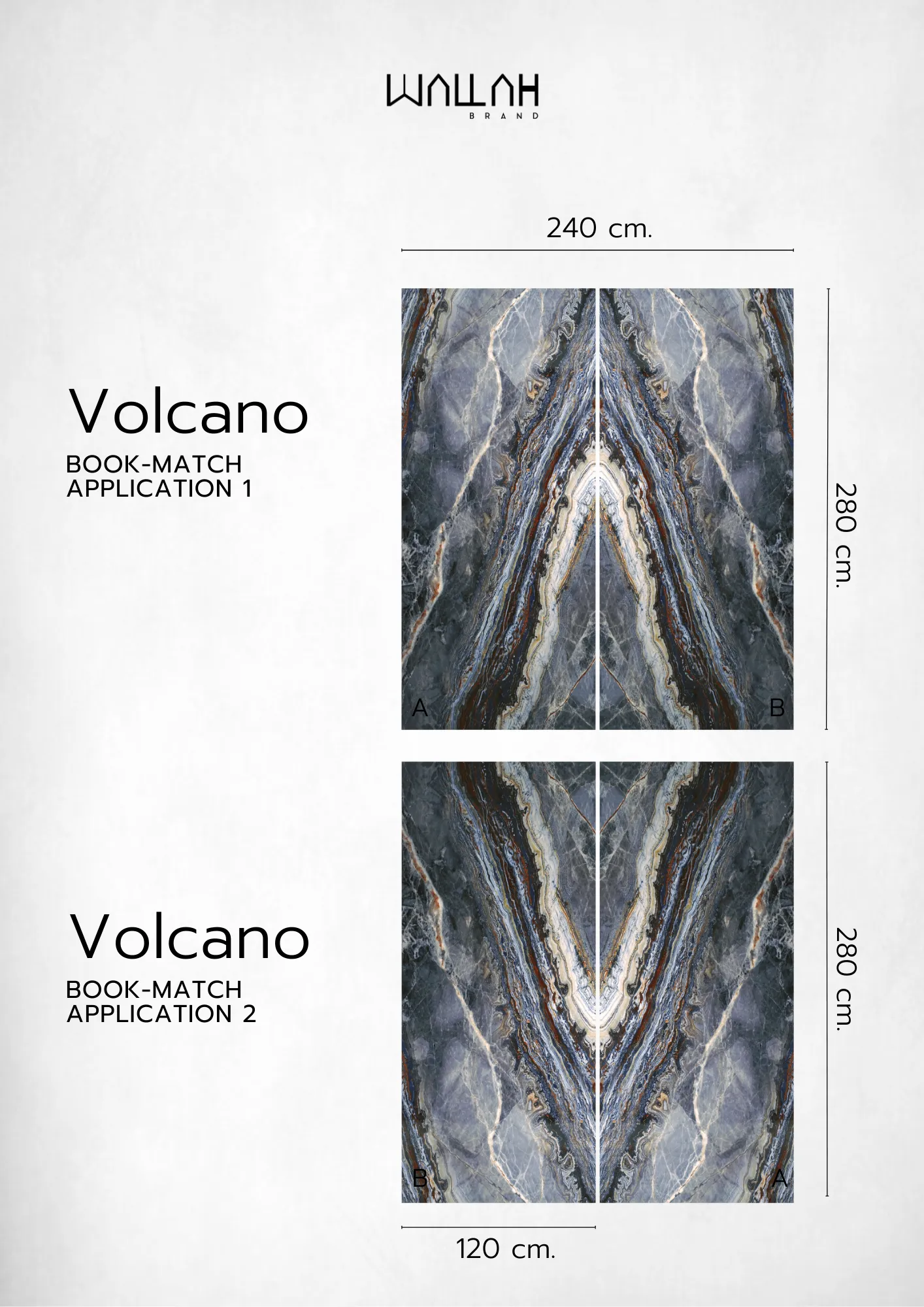 ผนังตกแต่งสําเร็จรูป แผ่นหินอ่อนลายคู่และต่อเนื่อง - Wallah Brand