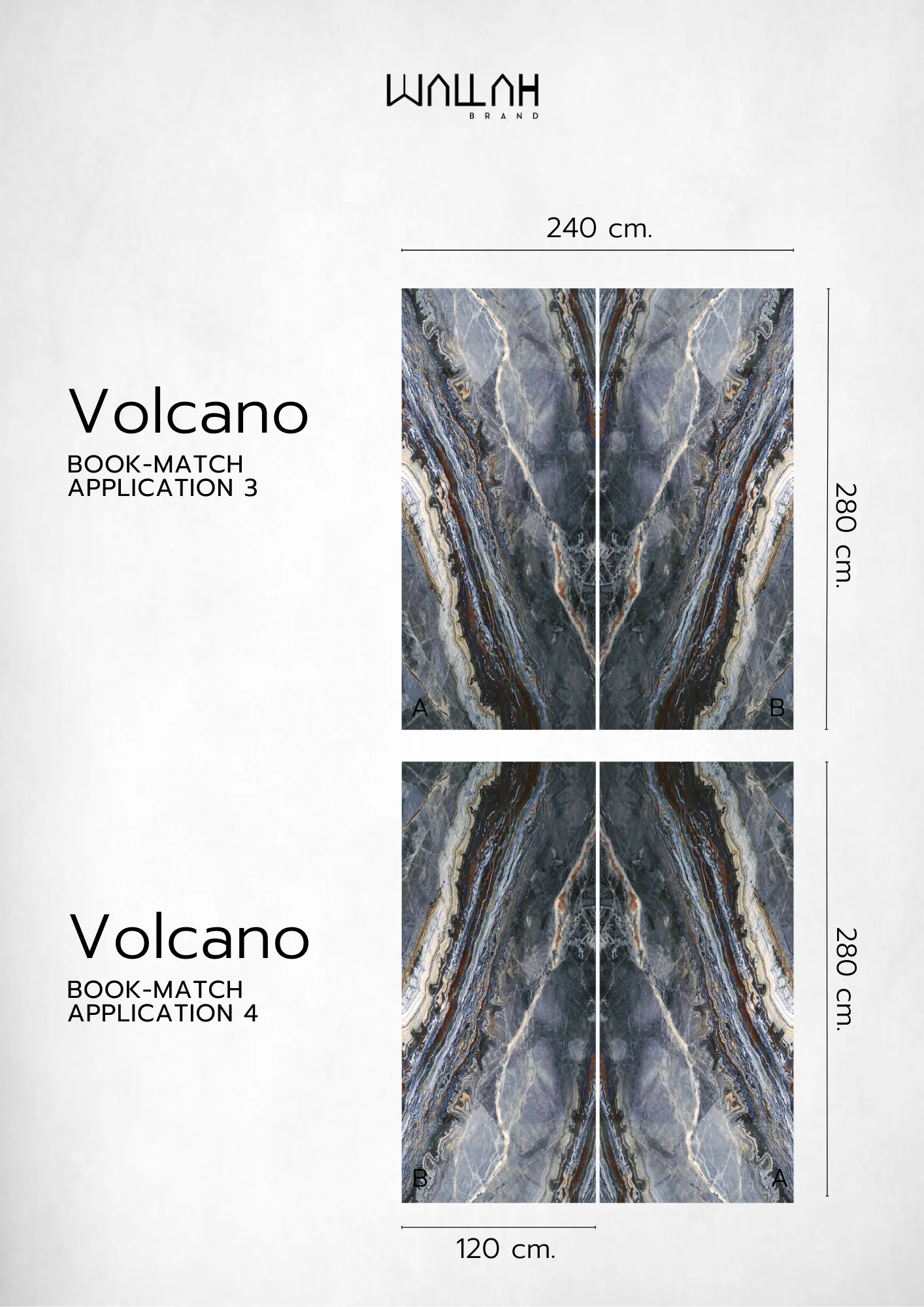 ผนังตกแต่งสําเร็จรูป แผ่นหินอ่อนลายคู่และต่อเนื่อง - Wallah Brand