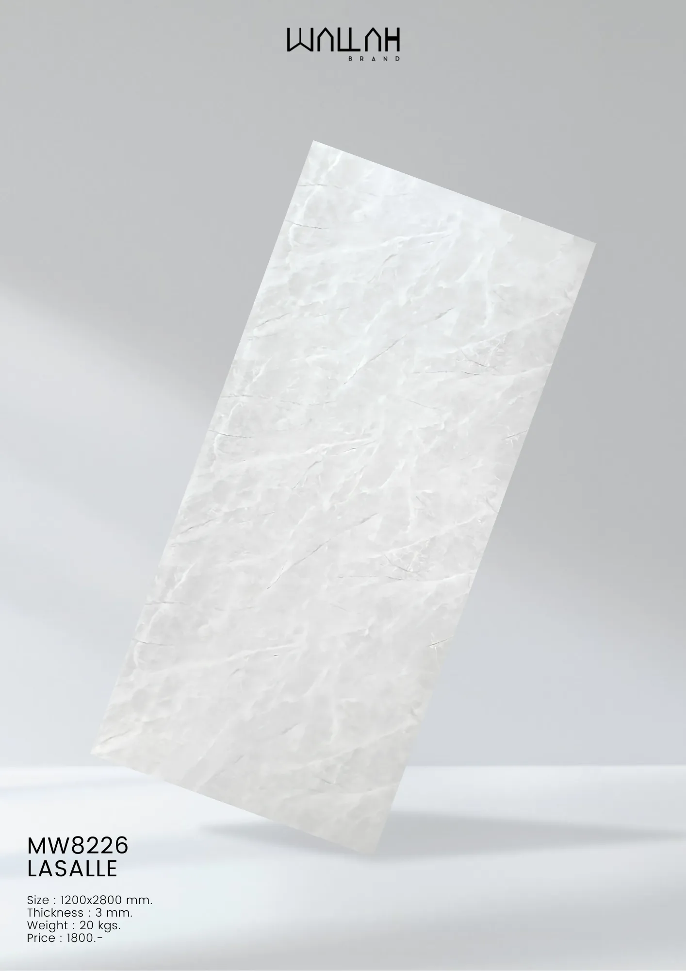 Marble แผ่นผนังลายหินอ่อนผิวเงา - Wallah Brand