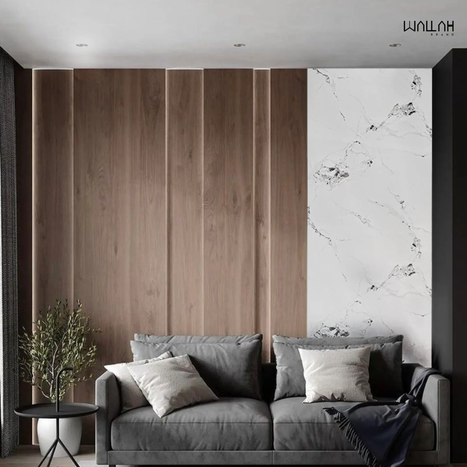 Marble แผ่นผนังลายหินอ่อนผิวเงา - Wallah Brand