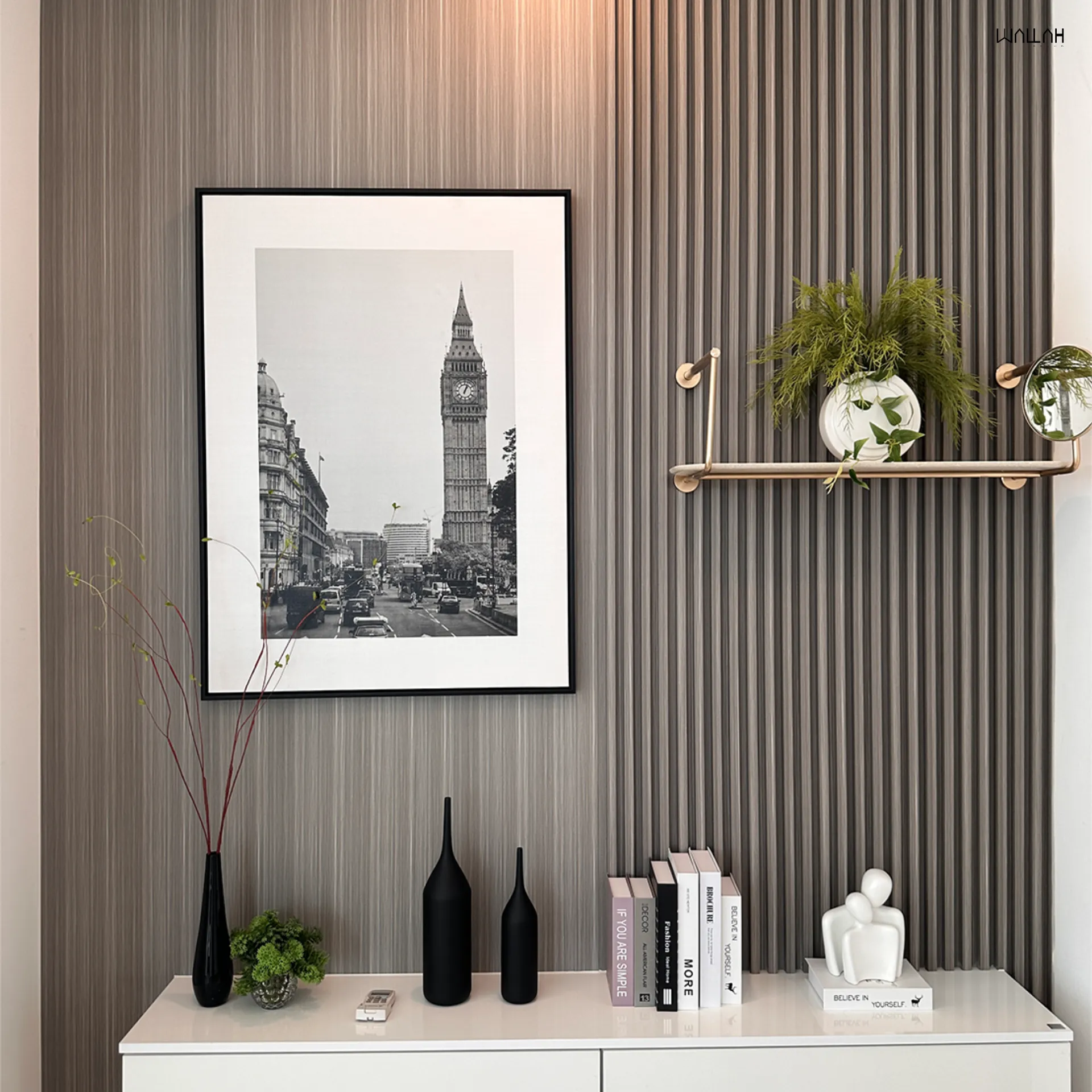 Wallah Brand แผ่นผนังลายไม้ ไม้ระแนงตกแต่งผนัง WPC ผนังตกแต่งภายใน