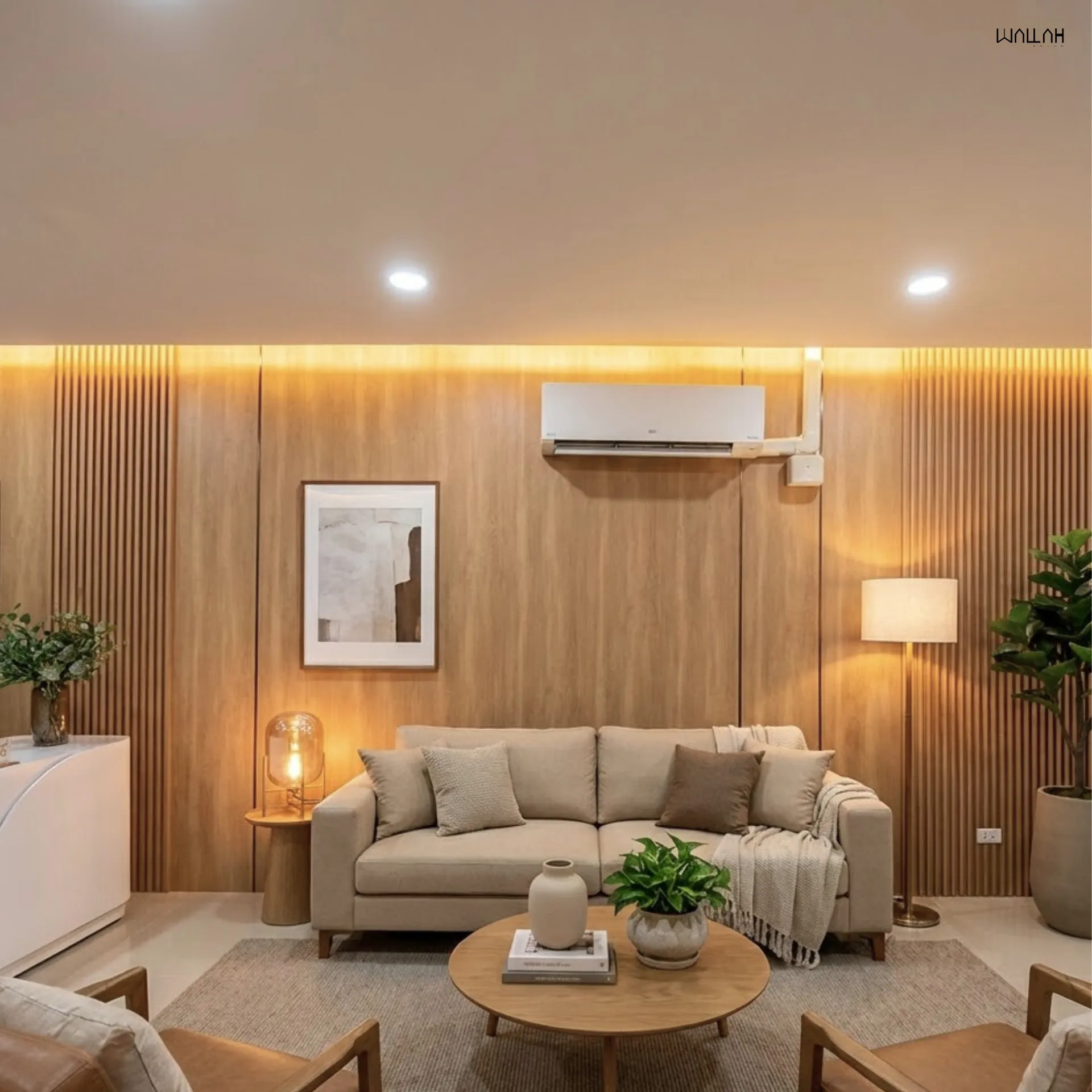 Wallah Brand แผ่นผนังลายไม้ ไม้ระแนงตกแต่งผนัง WPC ผนังตกแต่งภายใน