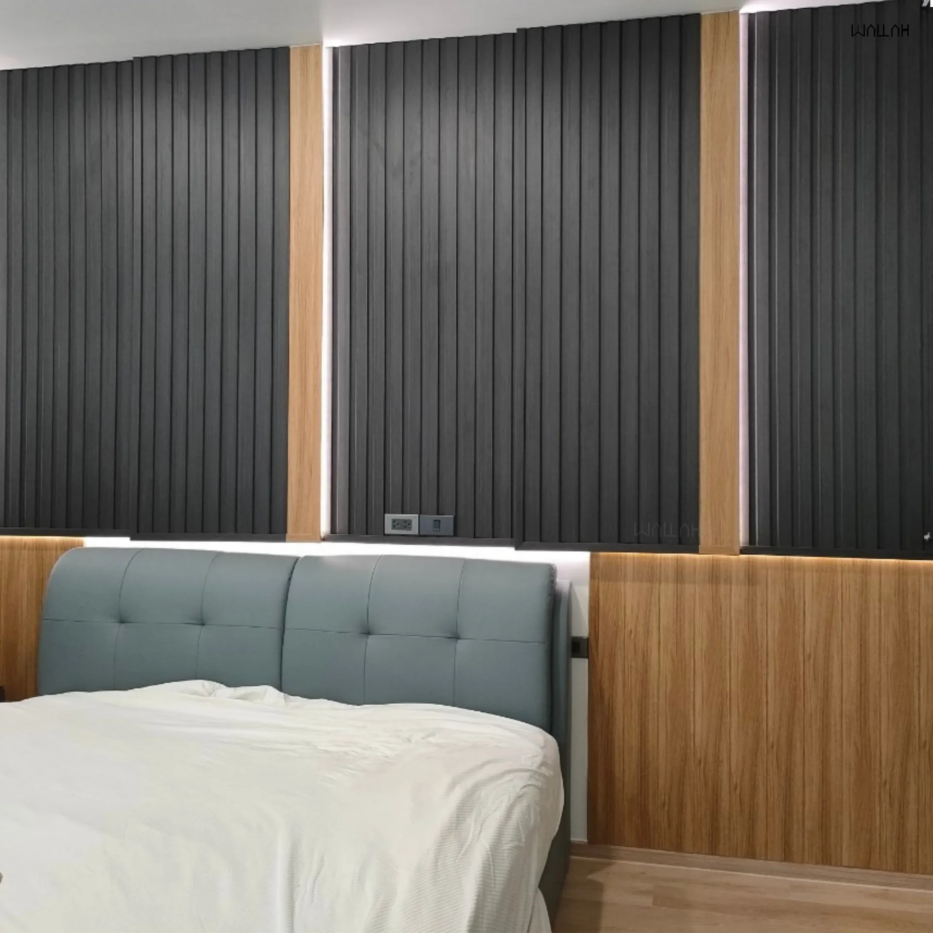 แผ่นผนังลายไม้ ไม้ระแนงตกแต่งผนัง WPC | WALLAH