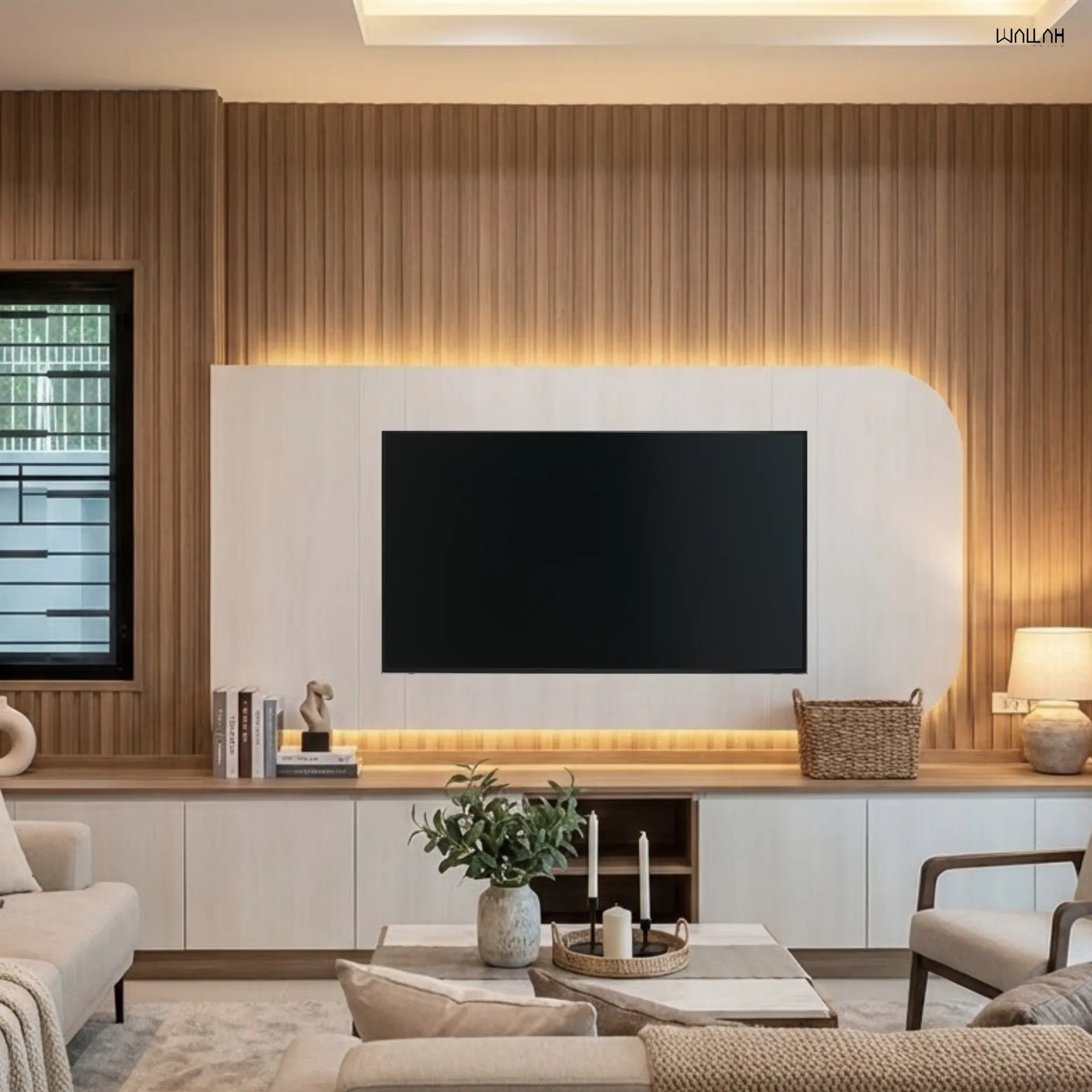 Wallah Brand แผ่นผนังลายไม้ ไม้ระแนงตกแต่งผนัง WPC