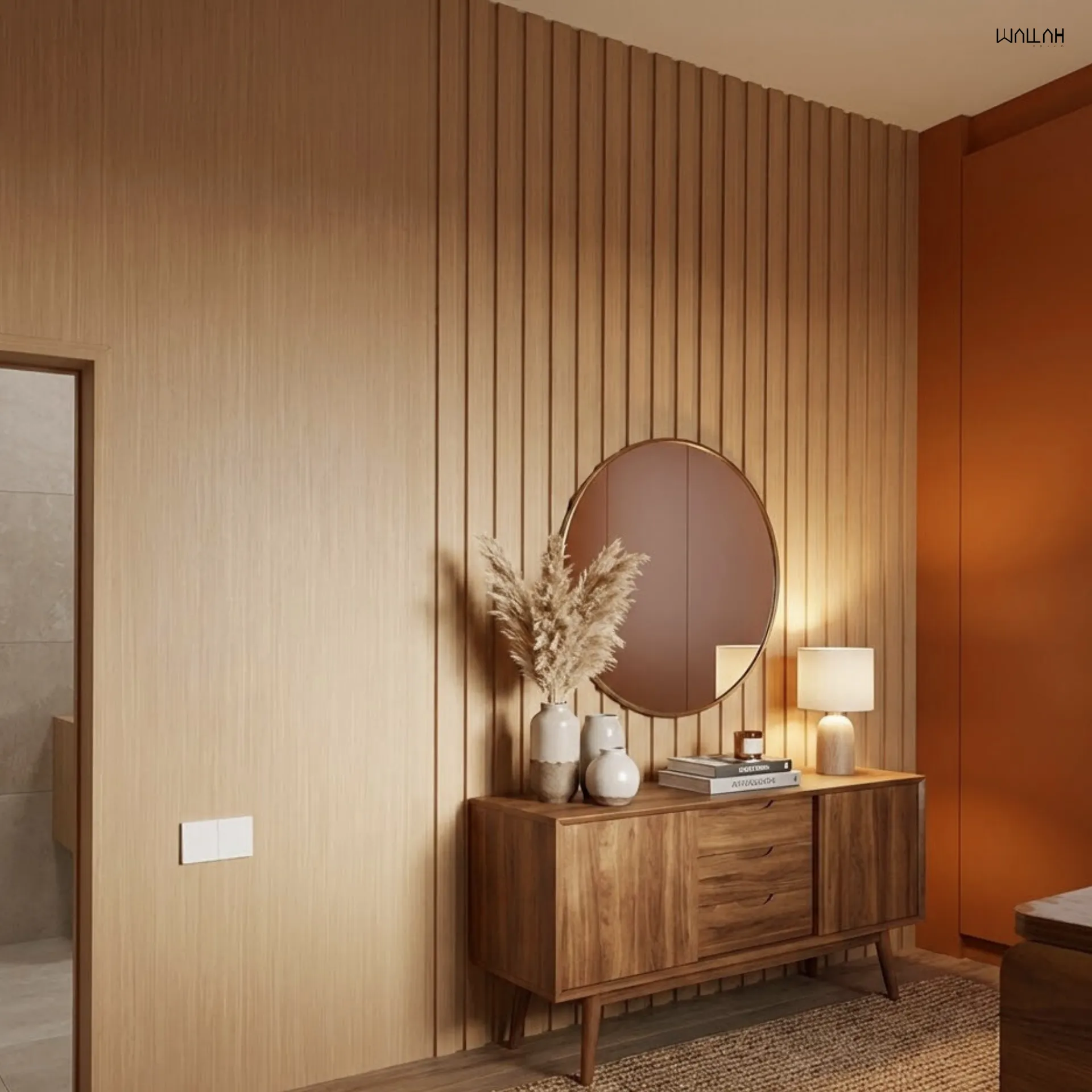 Wallah Brand แผ่นผนังลายไม้ ไม้ระแนงตกแต่งผนัง WPC