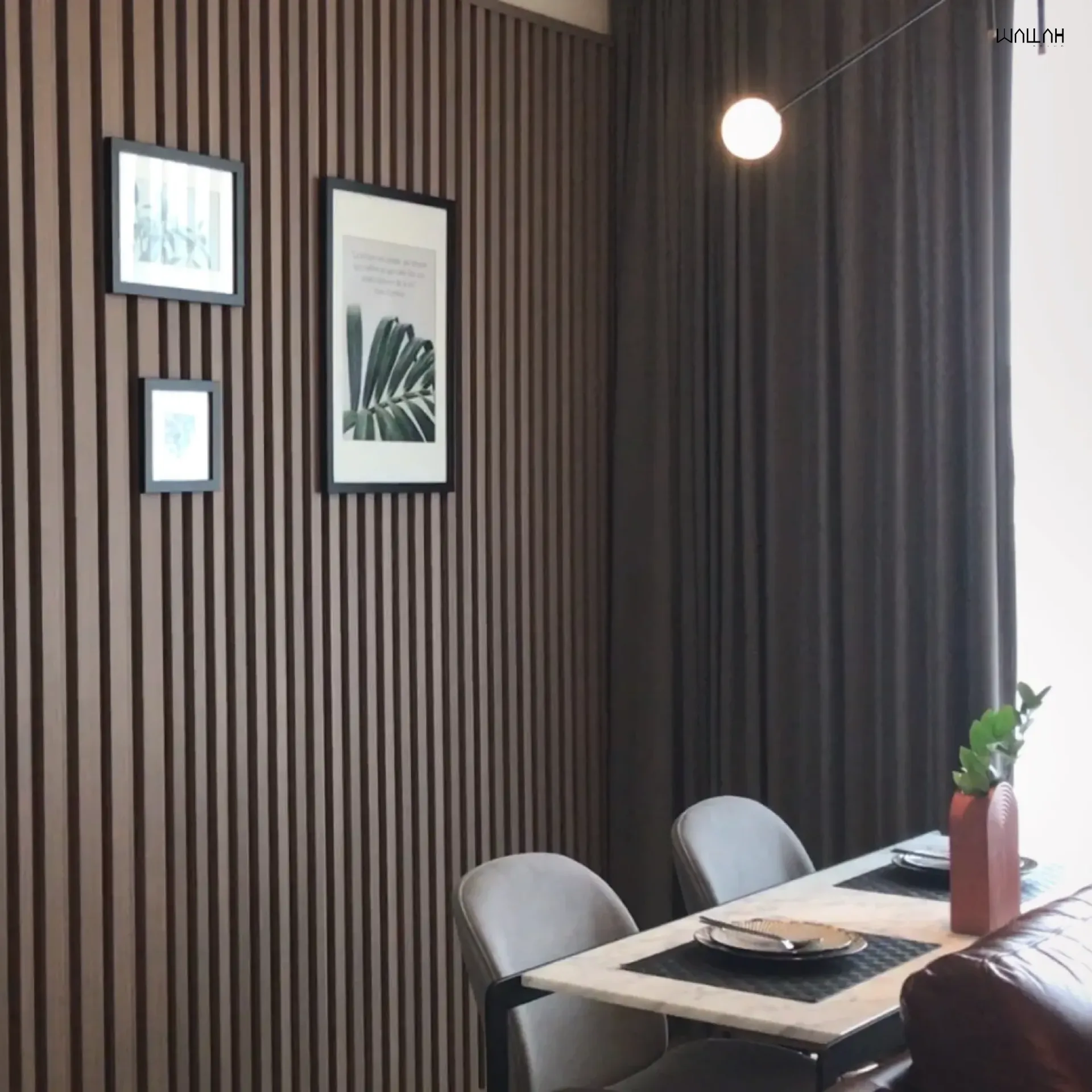 Wallah Brand แผ่นผนังลายไม้ ไม้ระแนงตกแต่งผนัง WPC