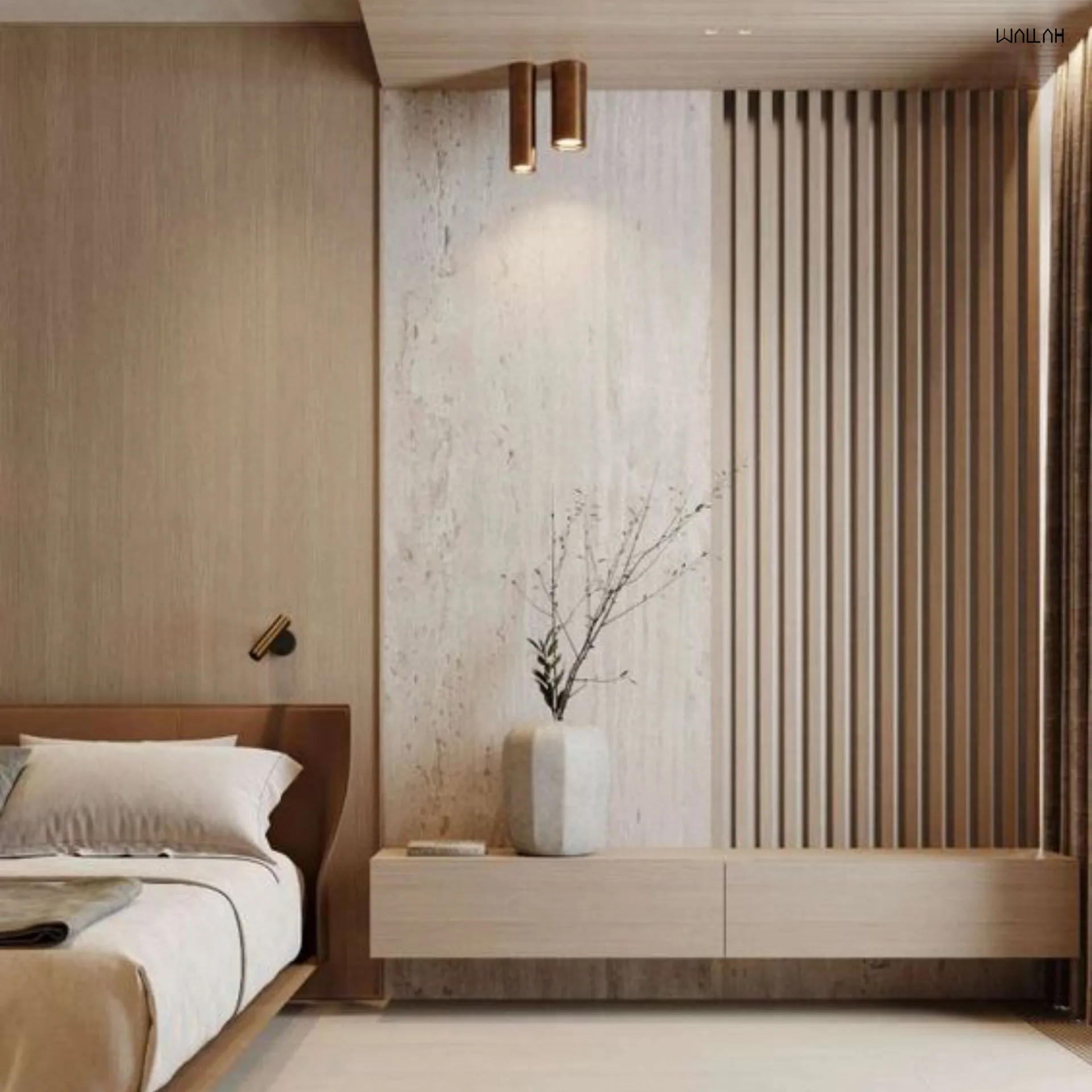Wallah Brand แผ่นผนังลายไม้ ไม้ระแนงตกแต่งผนัง WPC