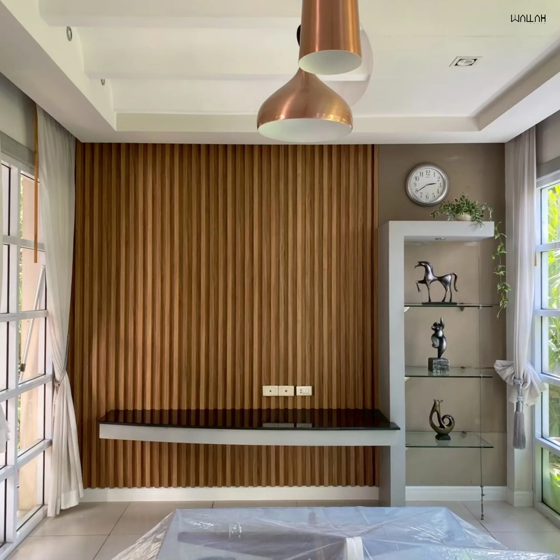 Wallah Brand แผ่นผนังลายไม้ ไม้ระแนงตกแต่งผนัง WPC