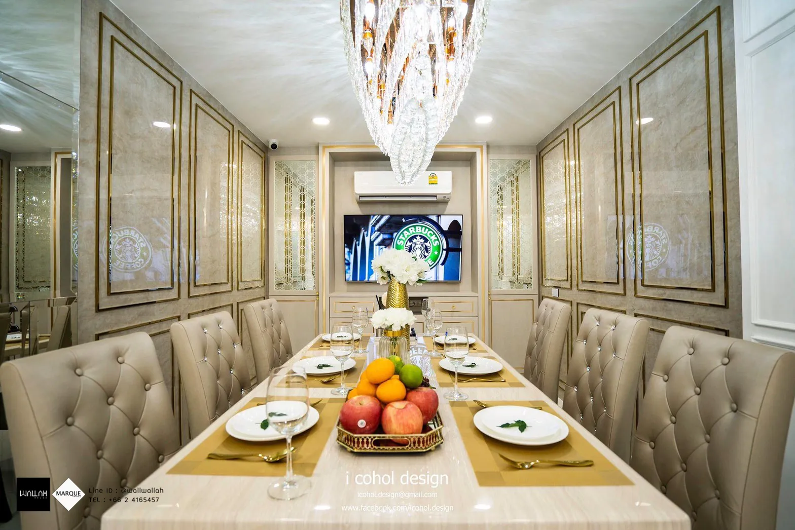 Marble แผ่นผนังลายหินอ่อนผิวเงา - Wallah Brand