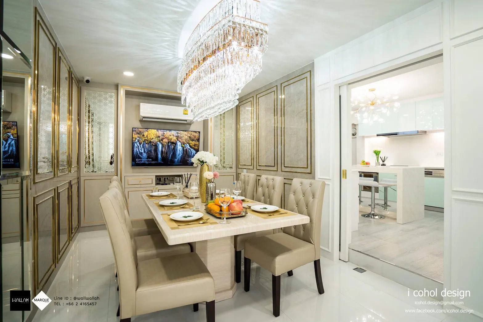 Marble แผ่นผนังลายหินอ่อนผิวเงา - Wallah Brand