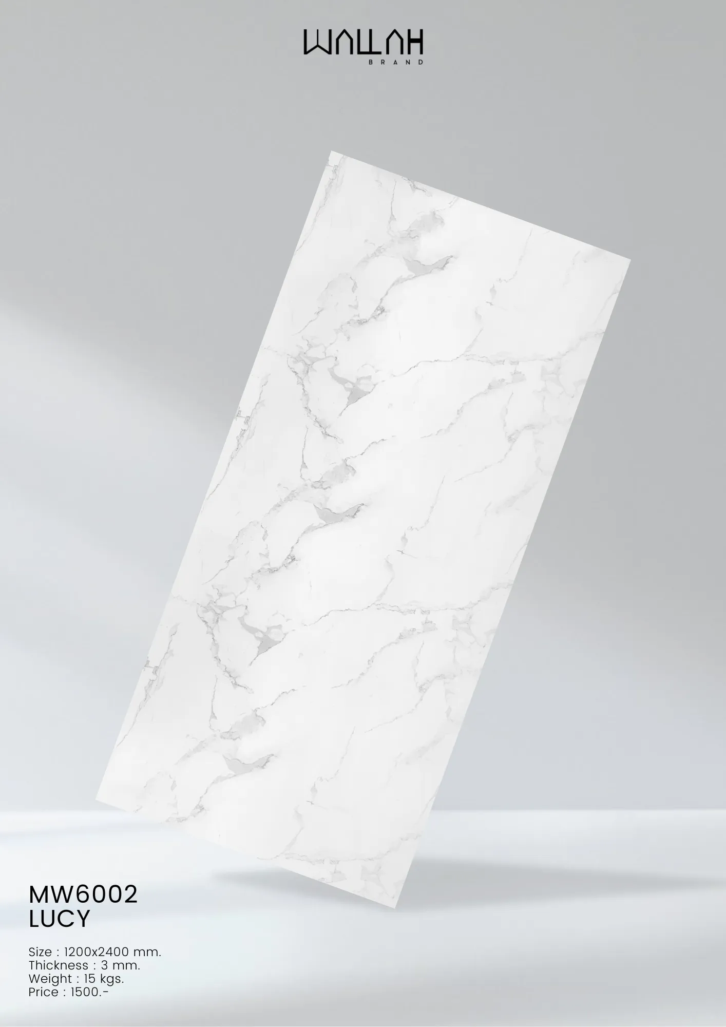 Marble แผ่นผนังลายหินอ่อนผิวเงา - Wallah Brand