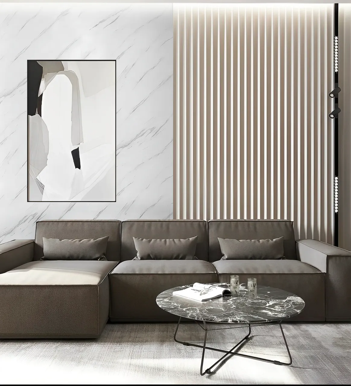 Marble แผ่นผนังลายหินอ่อนผิวเงา - Wallah Brand