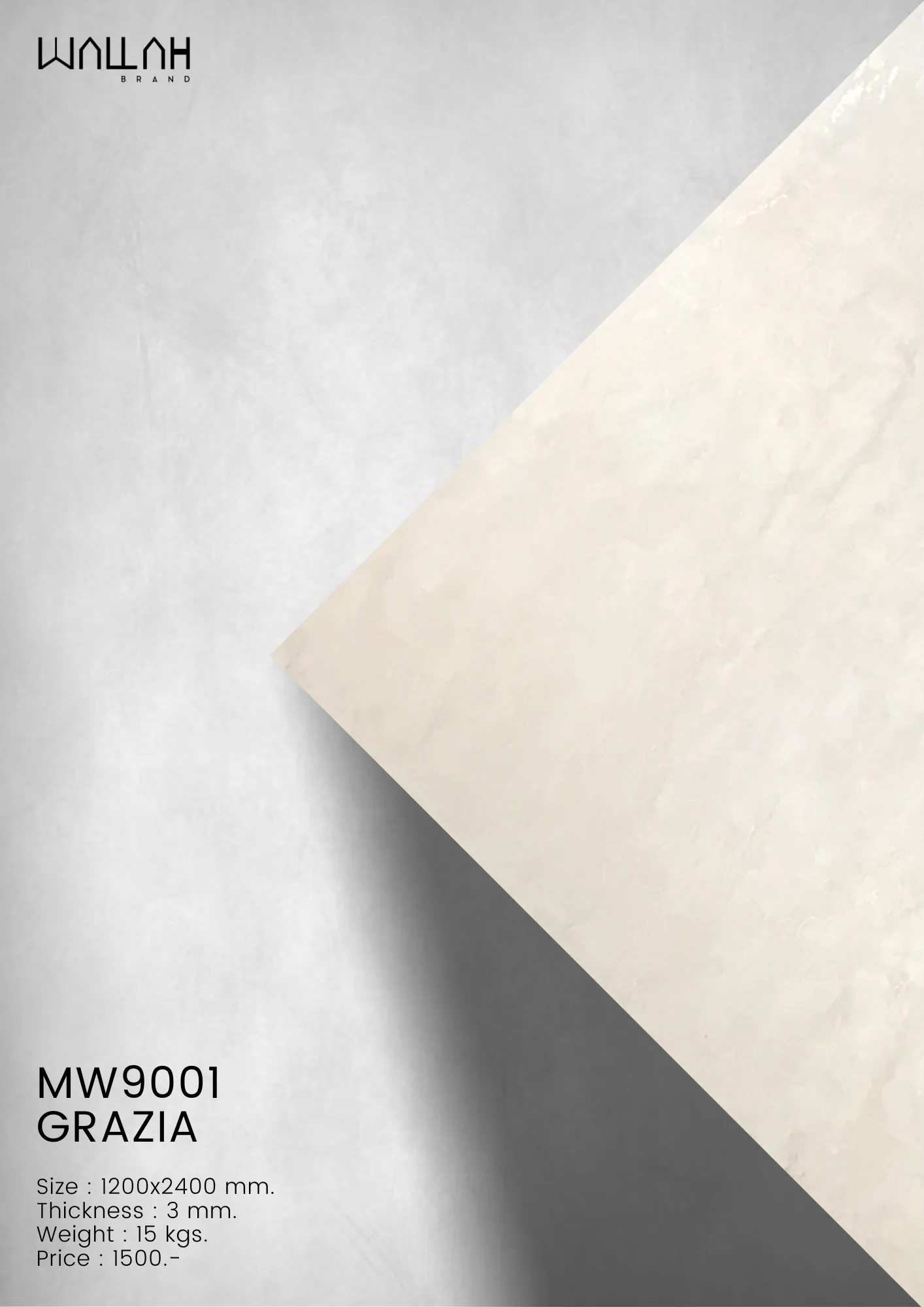 Marble แผ่นผนังลายหินอ่อนผิวเงา - Wallah Brand