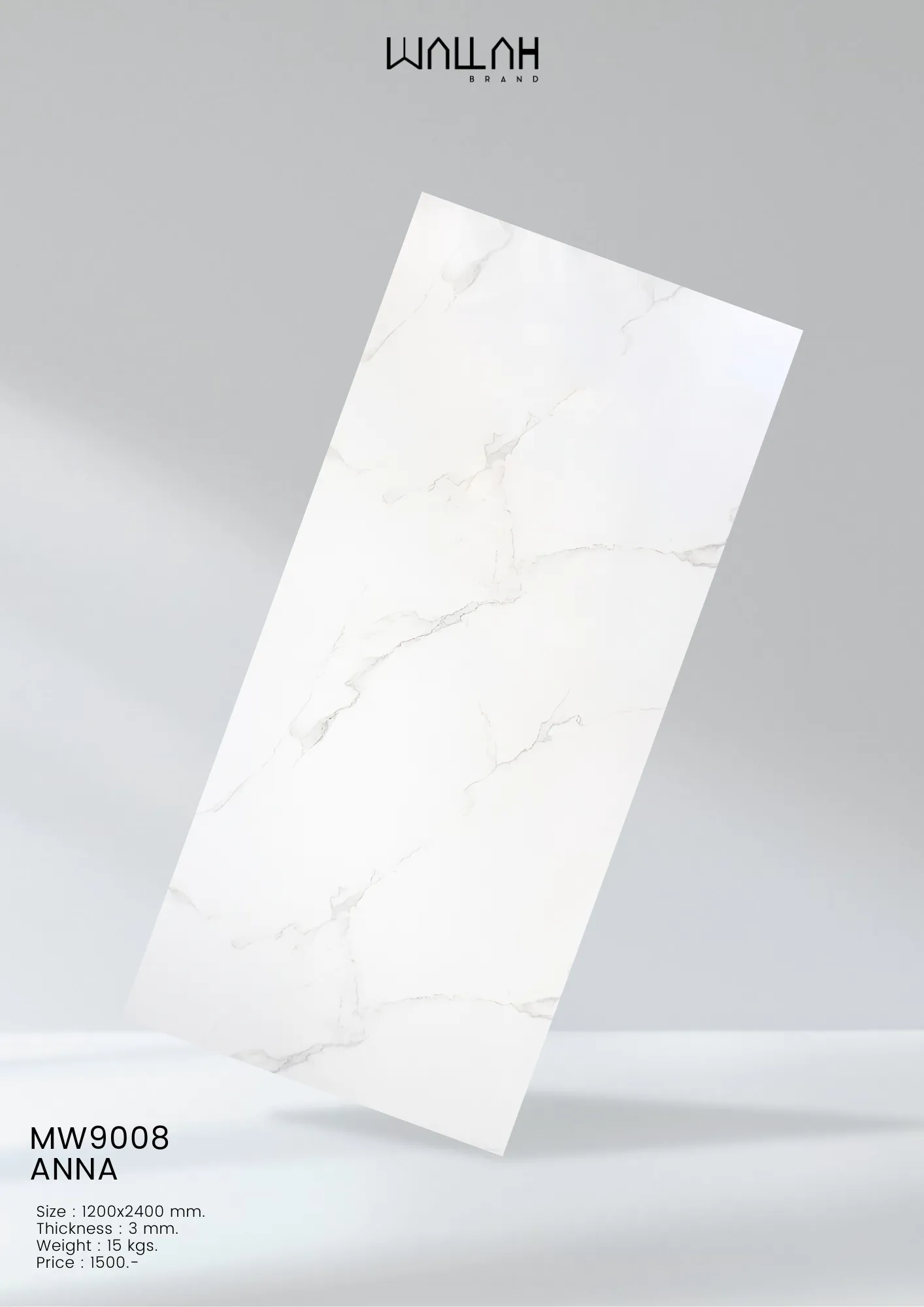 Marble แผ่นผนังลายหินอ่อนผิวเงา - Wallah Brand