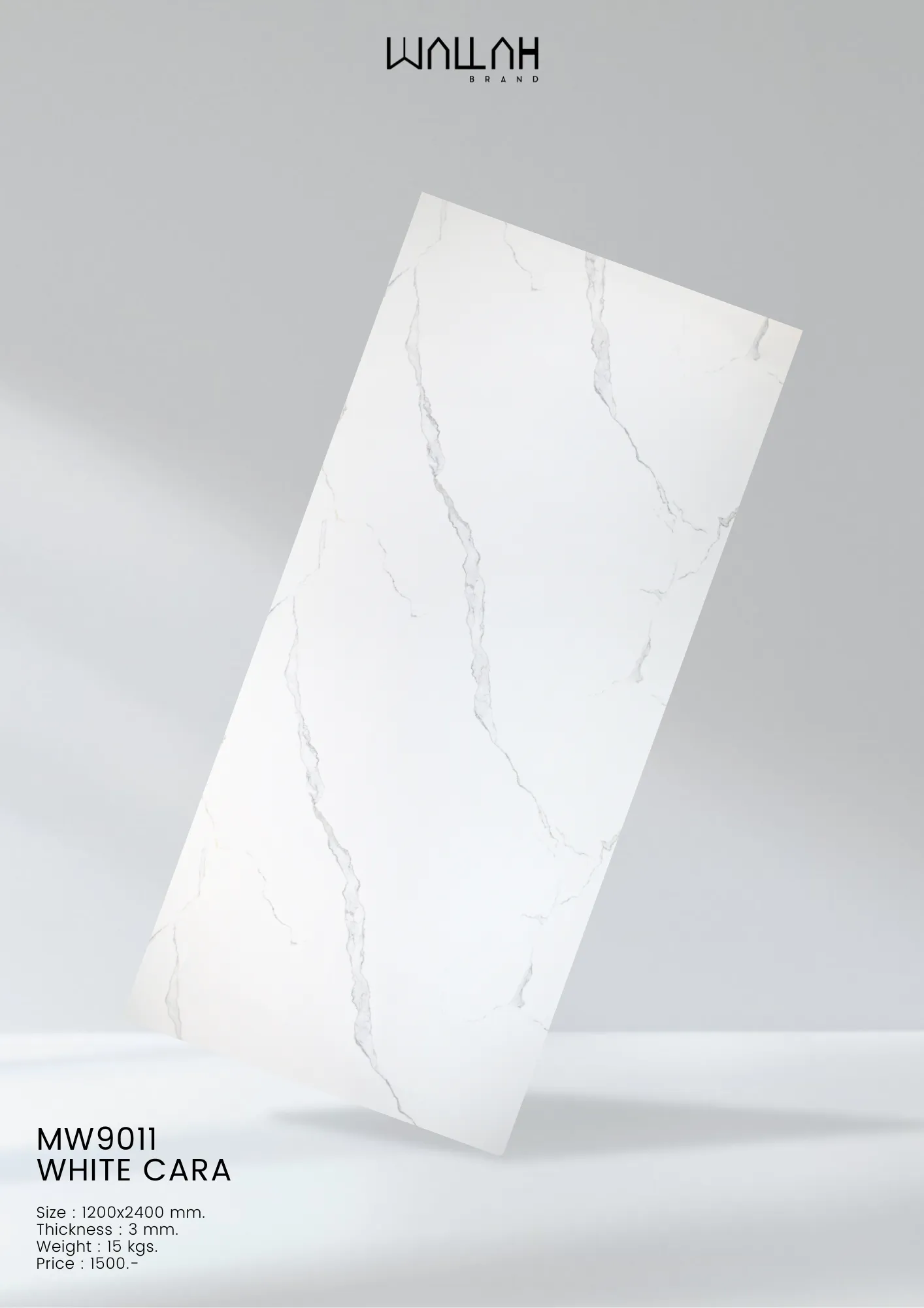 Marble แผ่นผนังลายหินอ่อนผิวเงา - Wallah Brand