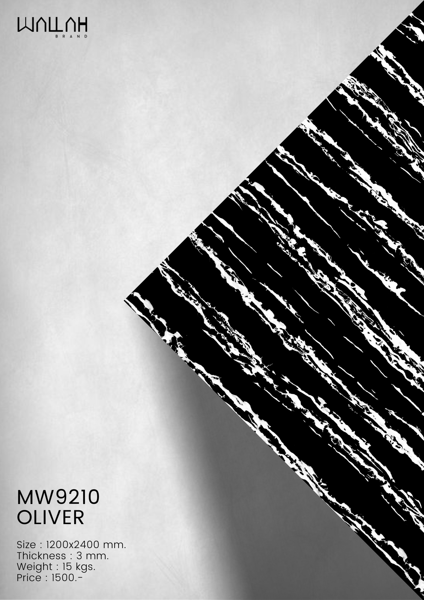 Marble แผ่นผนังลายหินอ่อนผิวเงา - Wallah Brand