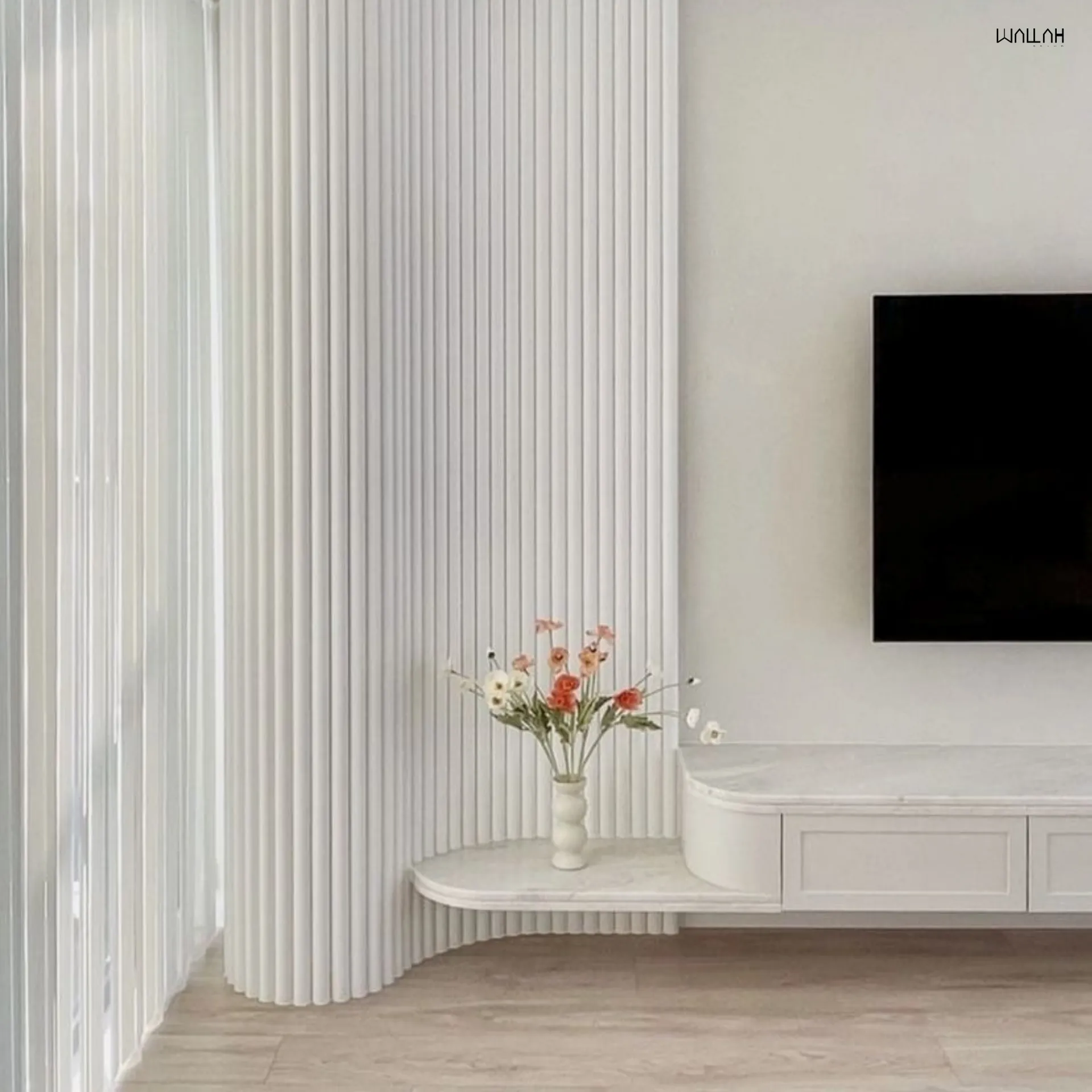 ระแนงลอนโค้ง ผนังตกแต่งรุ่นใหม่  | WALLAH