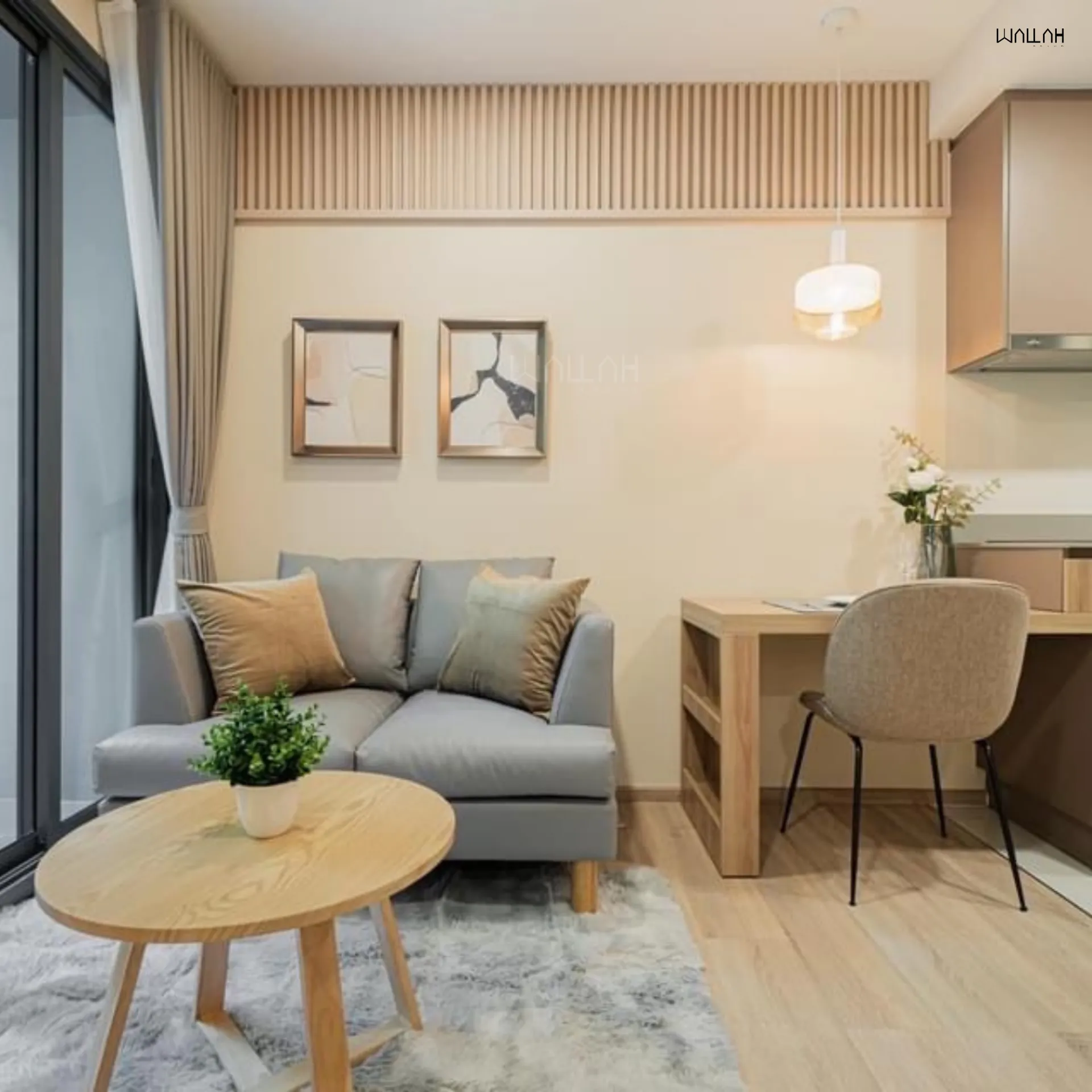 Wallah Brand แผ่นผนังลายไม้ ไม้ระแนงตกแต่งผนัง WPC