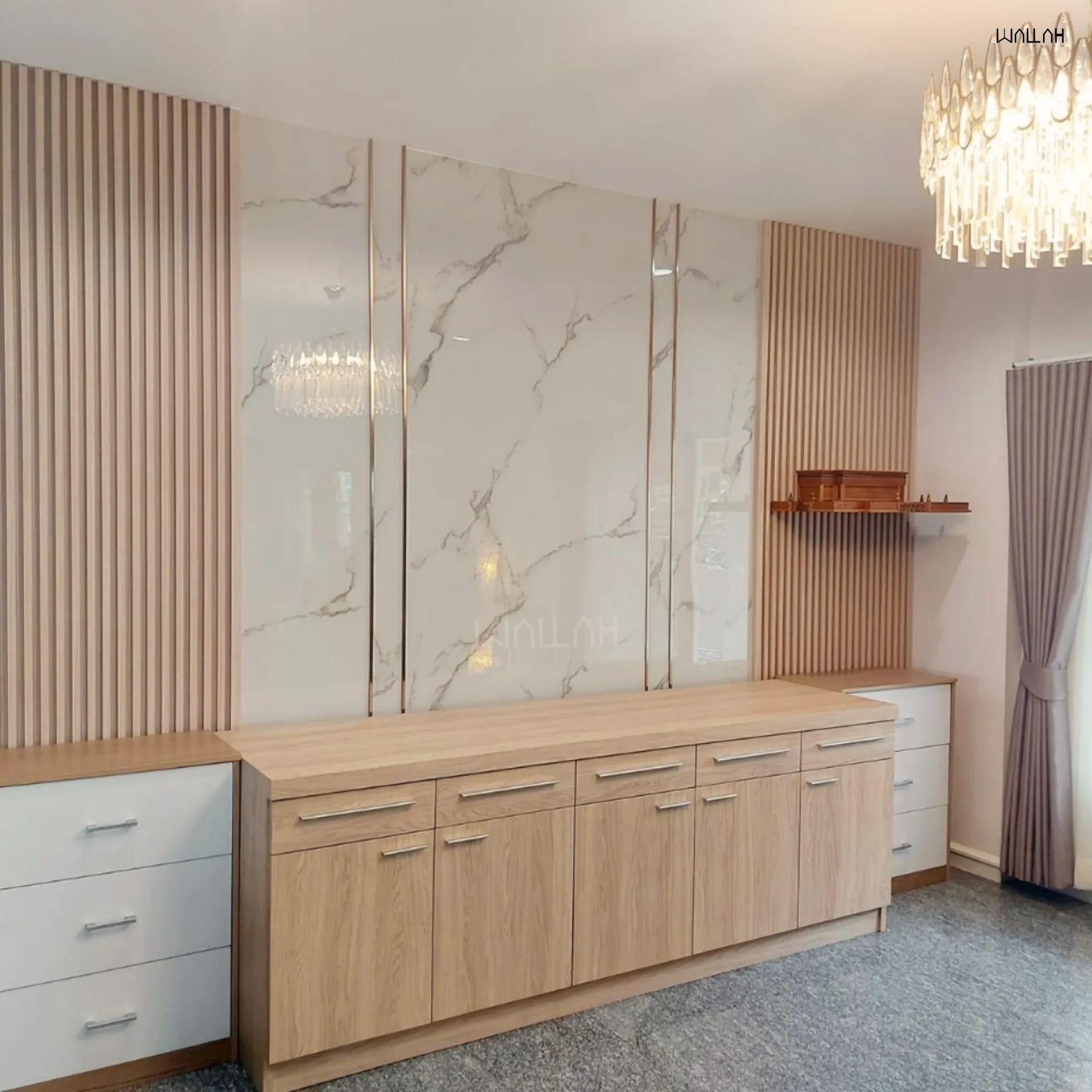 Wallah Brand แผ่นผนังลายไม้ ไม้ระแนงตกแต่งผนัง WPC