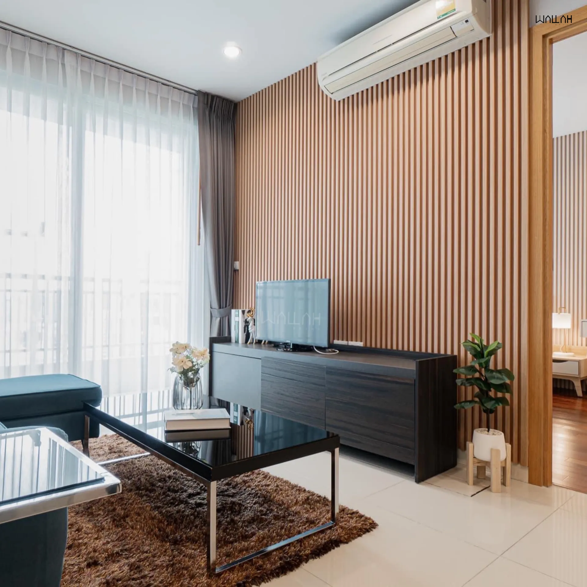 Wallah Brand แผ่นผนังลายไม้ ไม้ระแนงตกแต่งผนัง WPC