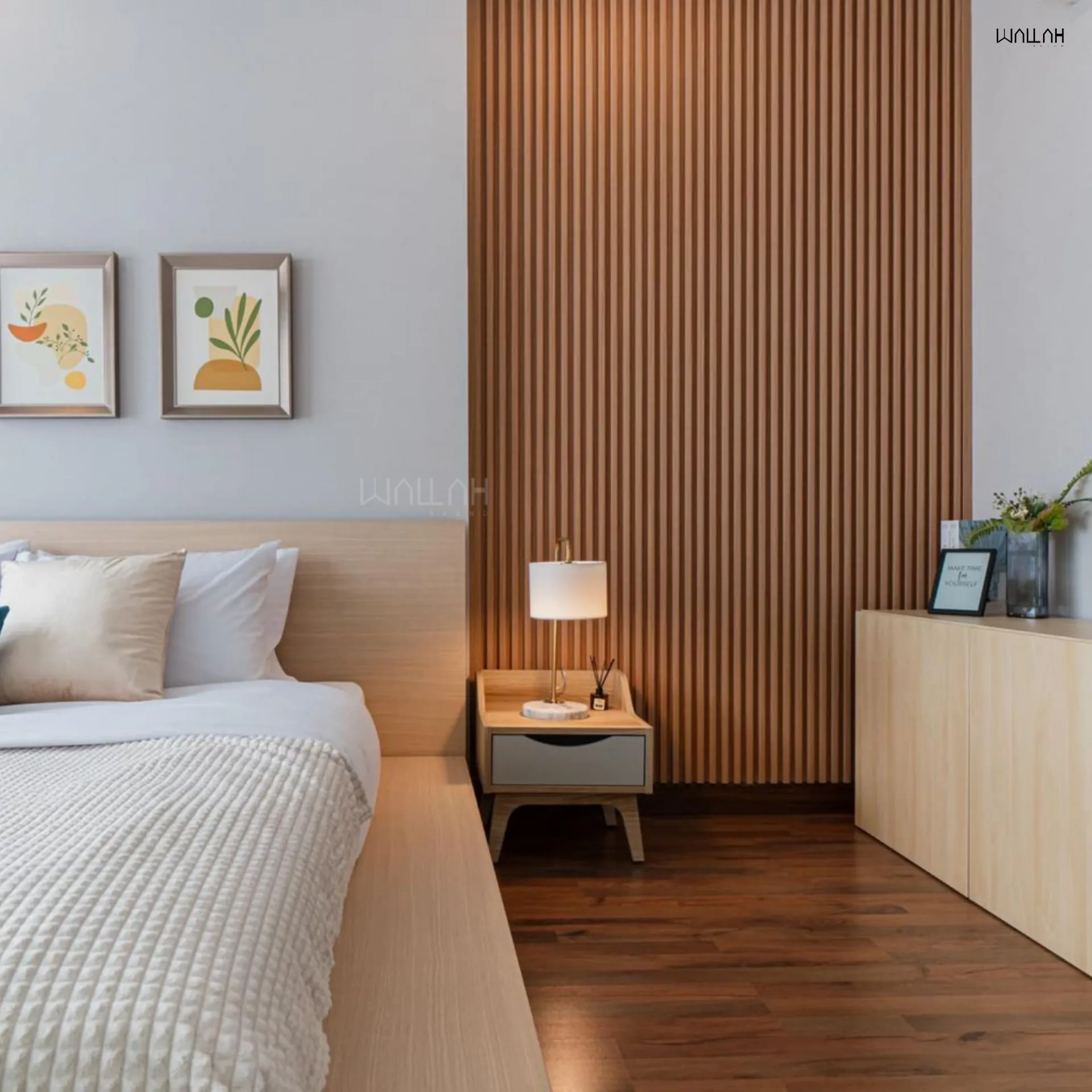 Wallah Brand แผ่นผนังลายไม้ ไม้ระแนงตกแต่งผนัง WPC