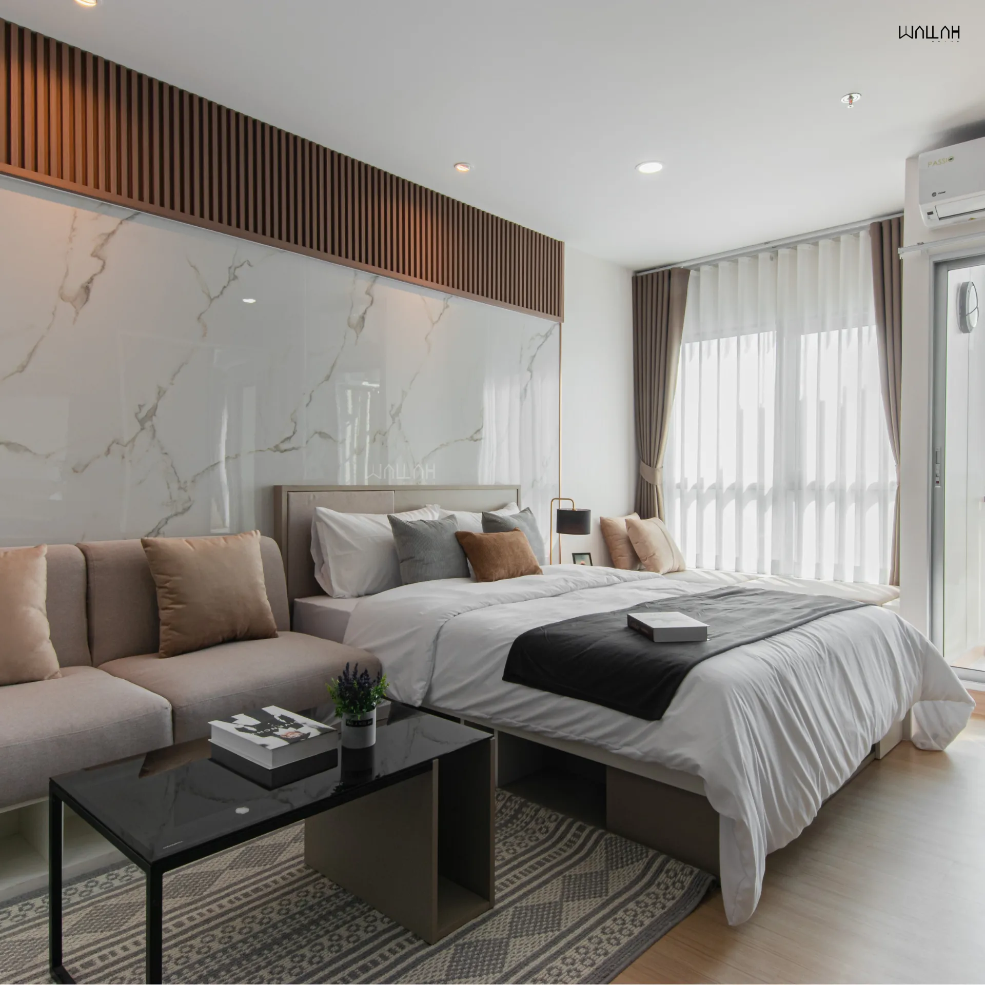 Wallah Brand แผ่นผนังลายไม้ ไม้ระแนงตกแต่งผนัง WPC