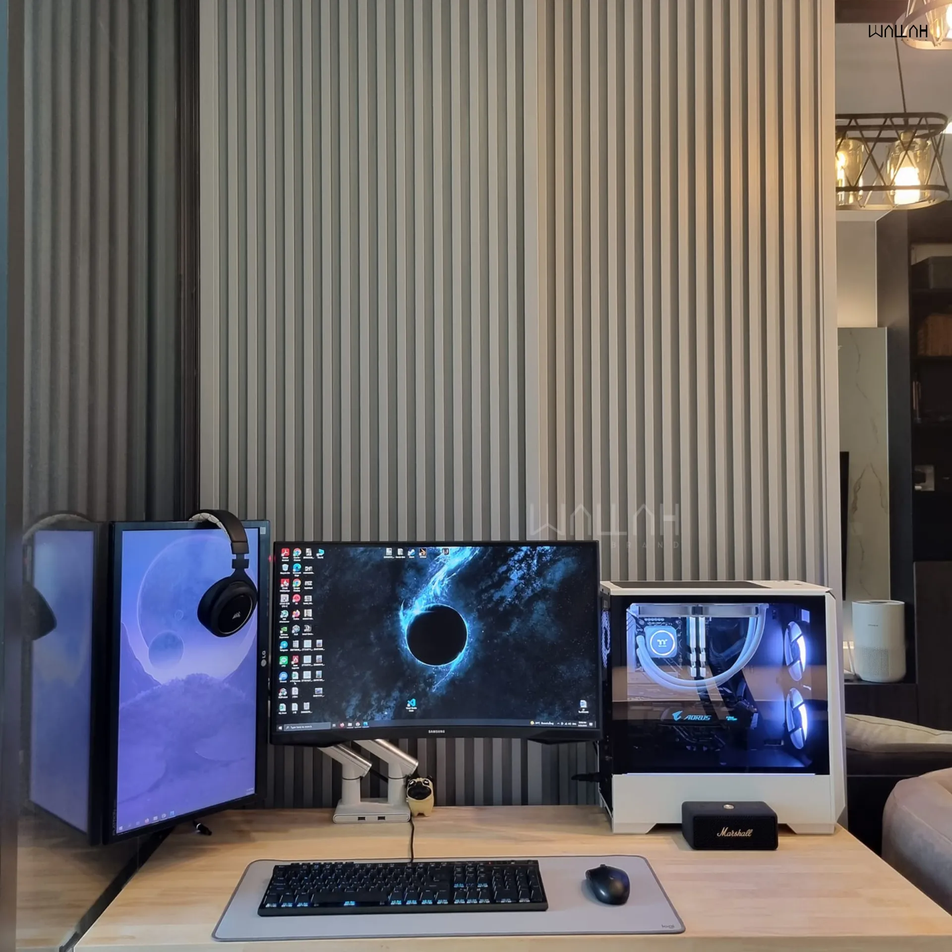 Wallah Brand แผ่นผนังลายไม้ ไม้ระแนงตกแต่งผนัง WPC