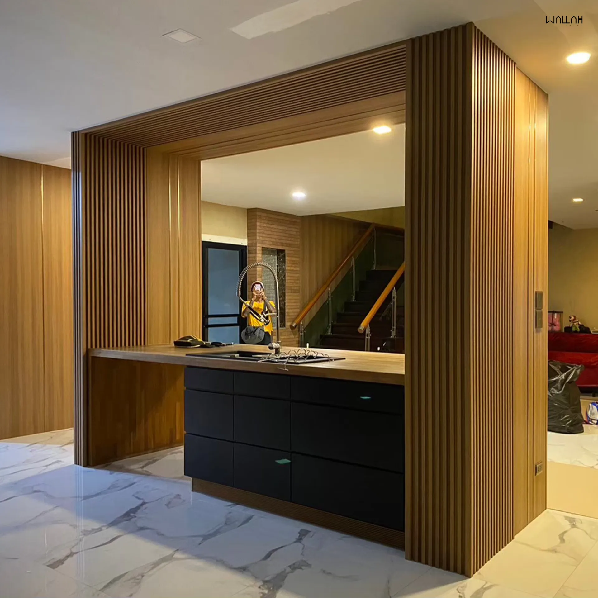 Wallah Brand แผ่นผนังลายไม้ ไม้ระแนงตกแต่งผนัง WPC