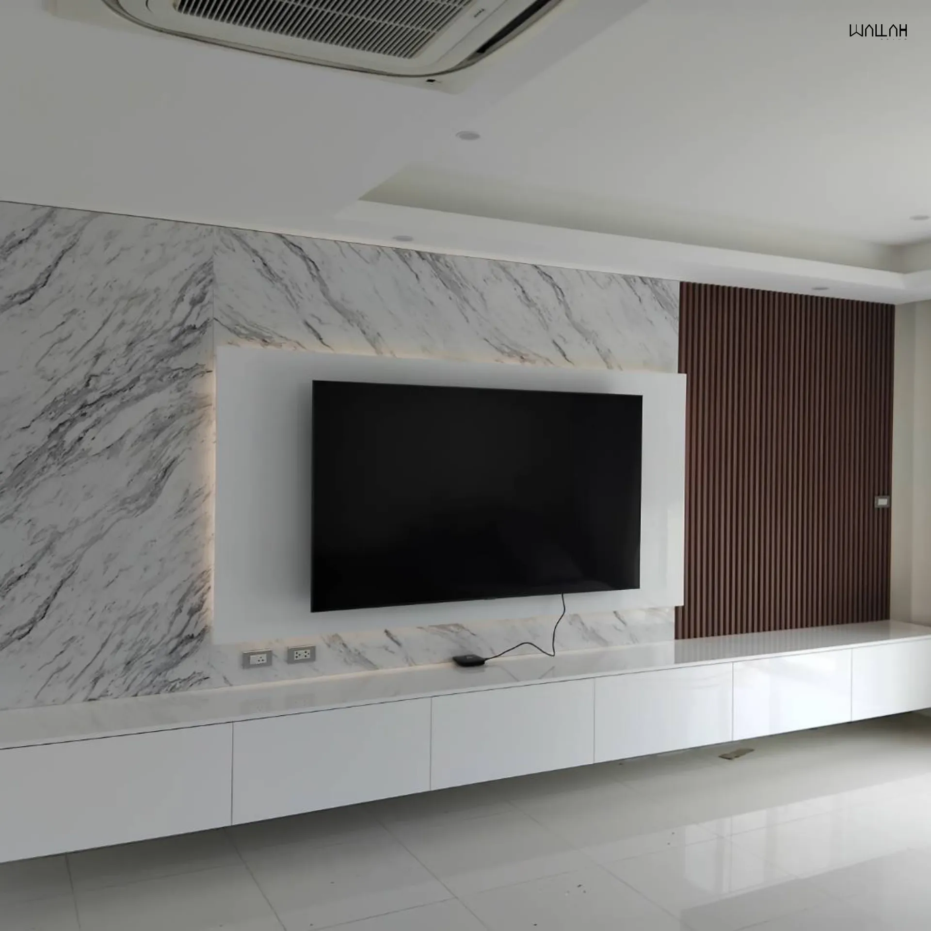 Wallah Brand แผ่นผนังลายไม้ ไม้ระแนงตกแต่งผนัง WPC