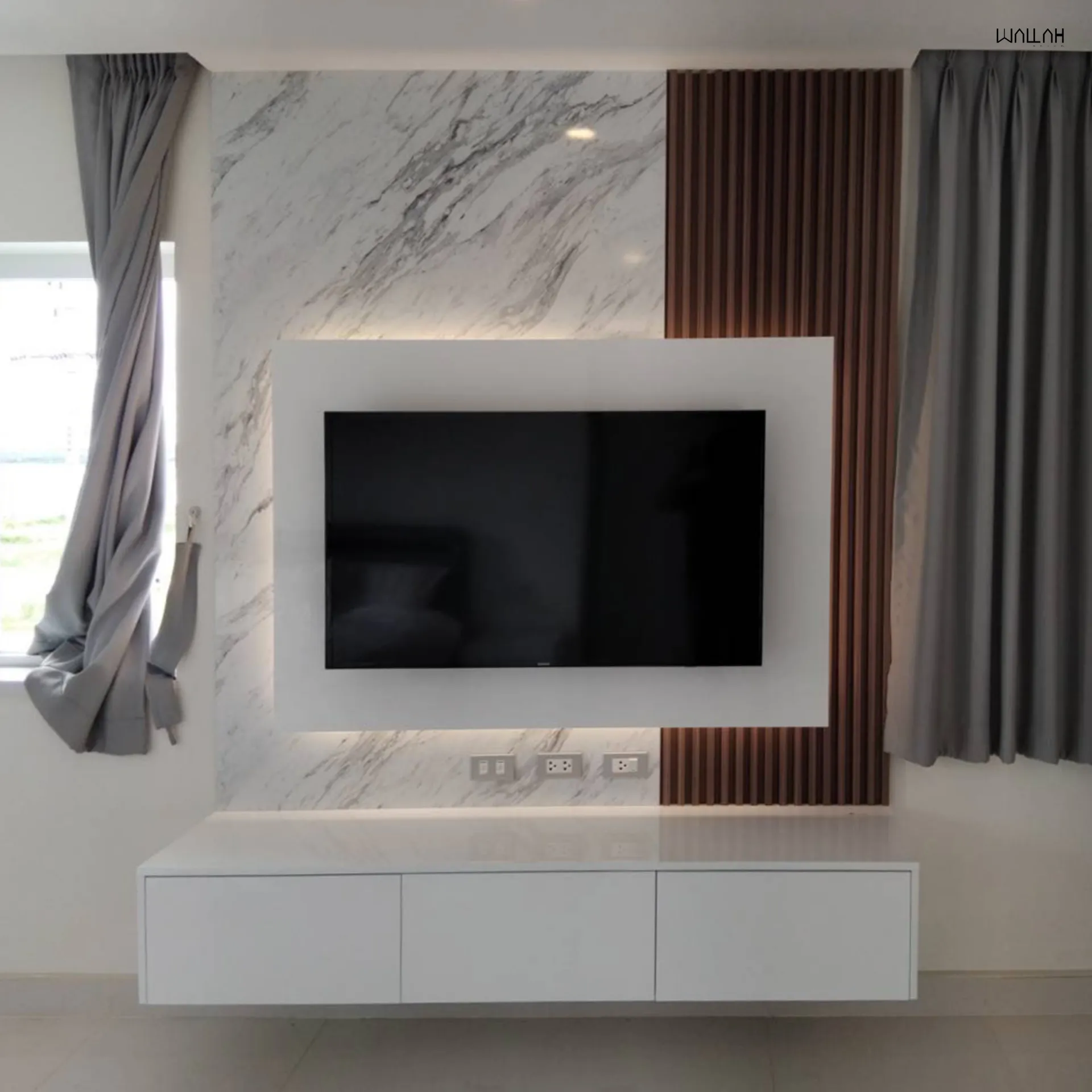 Wallah Brand แผ่นผนังลายไม้ ไม้ระแนงตกแต่งผนัง WPC