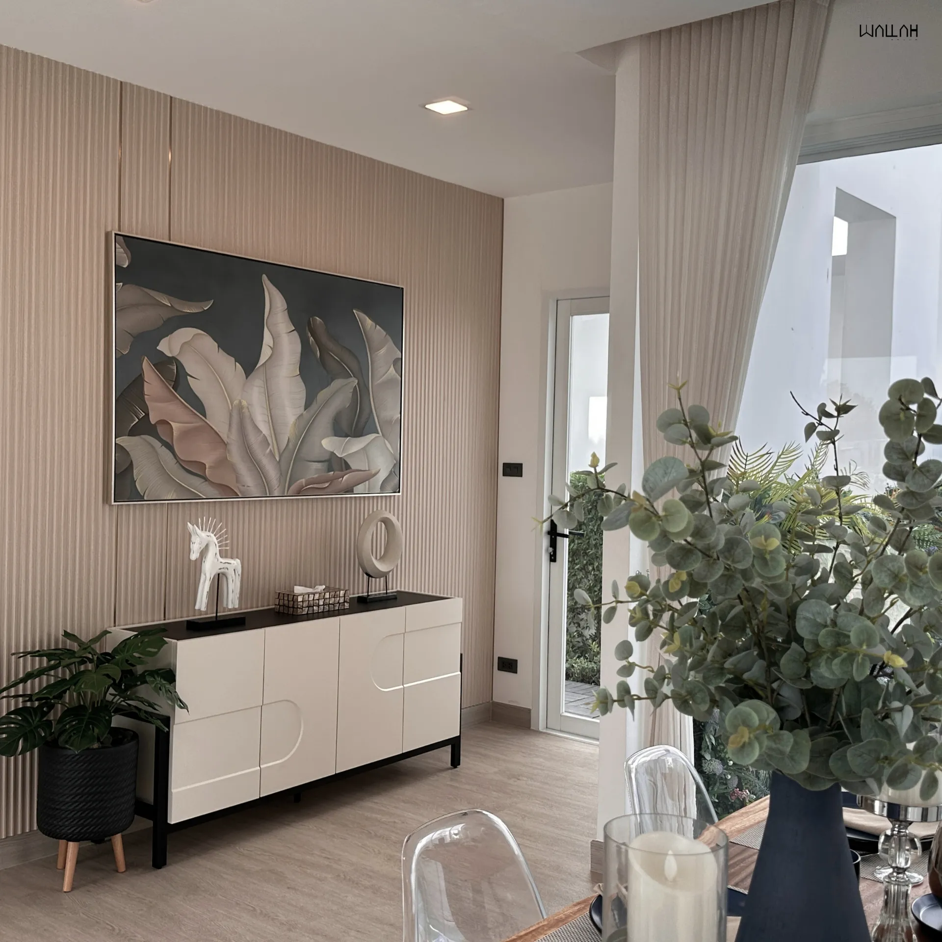 Wallah Brand แผ่นผนังลายไม้ ไม้ระแนงตกแต่งผนัง WPC ผนังตกแต่งภายใน