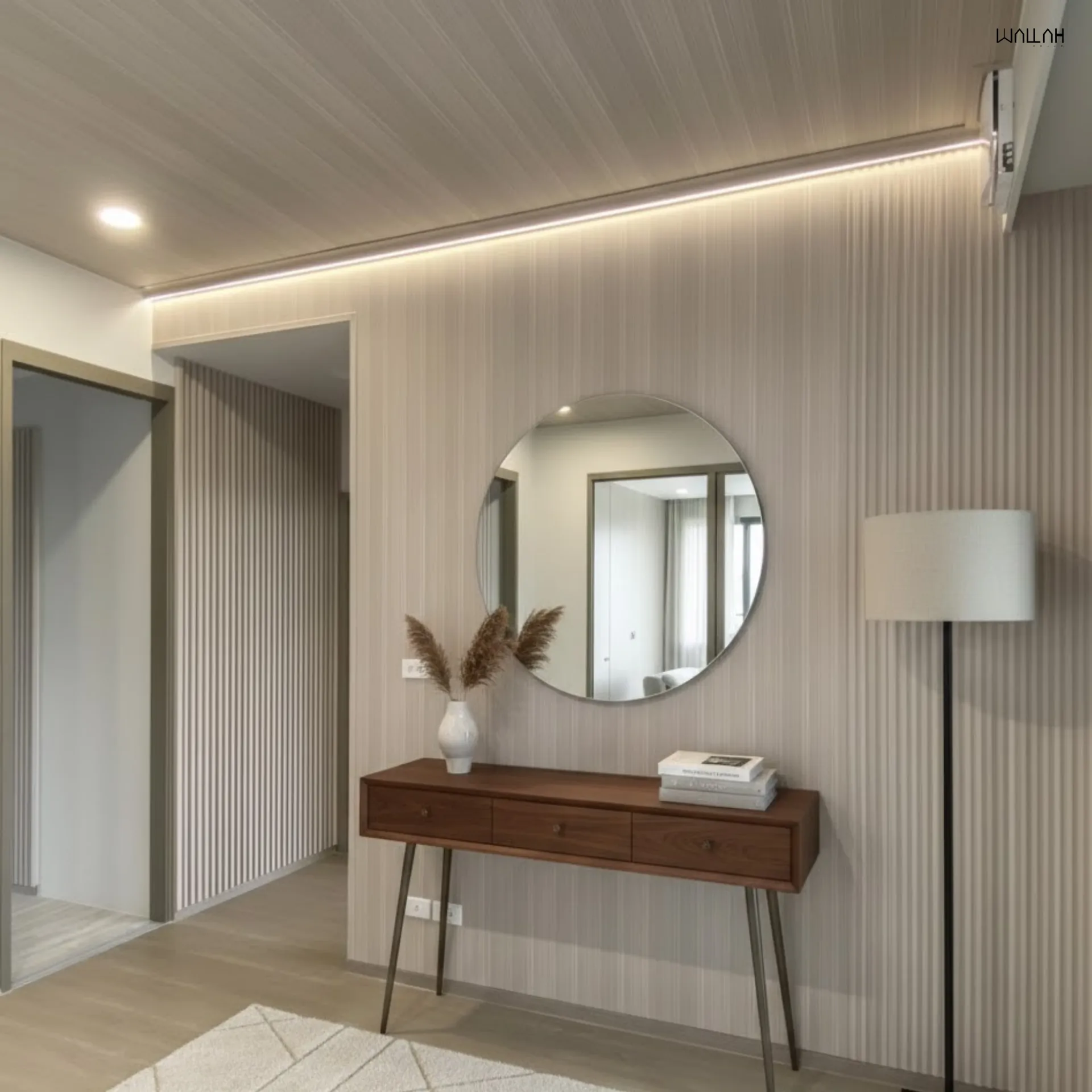 Wallah Brand แผ่นผนังลายไม้ ไม้ระแนงตกแต่งผนัง WPC ผนังตกแต่งภายใน