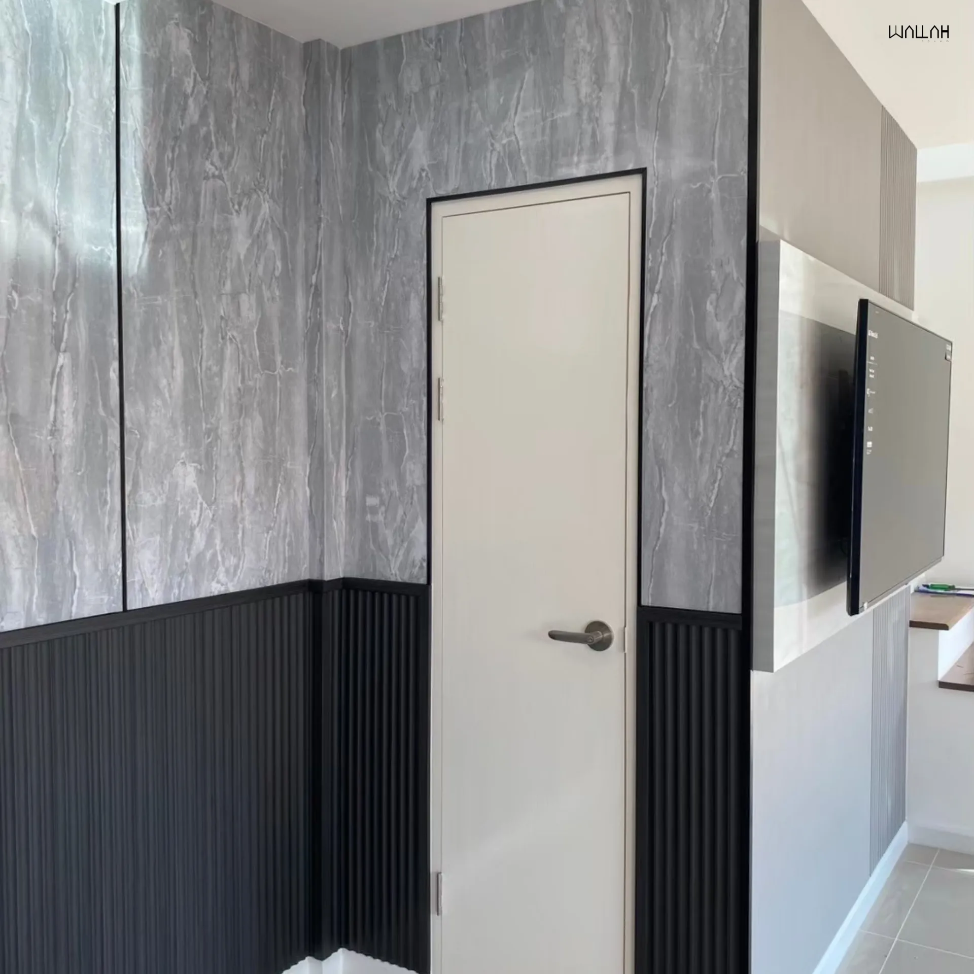 Wallah Brand แผ่นผนังลายไม้ ไม้ระแนงตกแต่งผนัง WPC ผนังตกแต่งภายใน