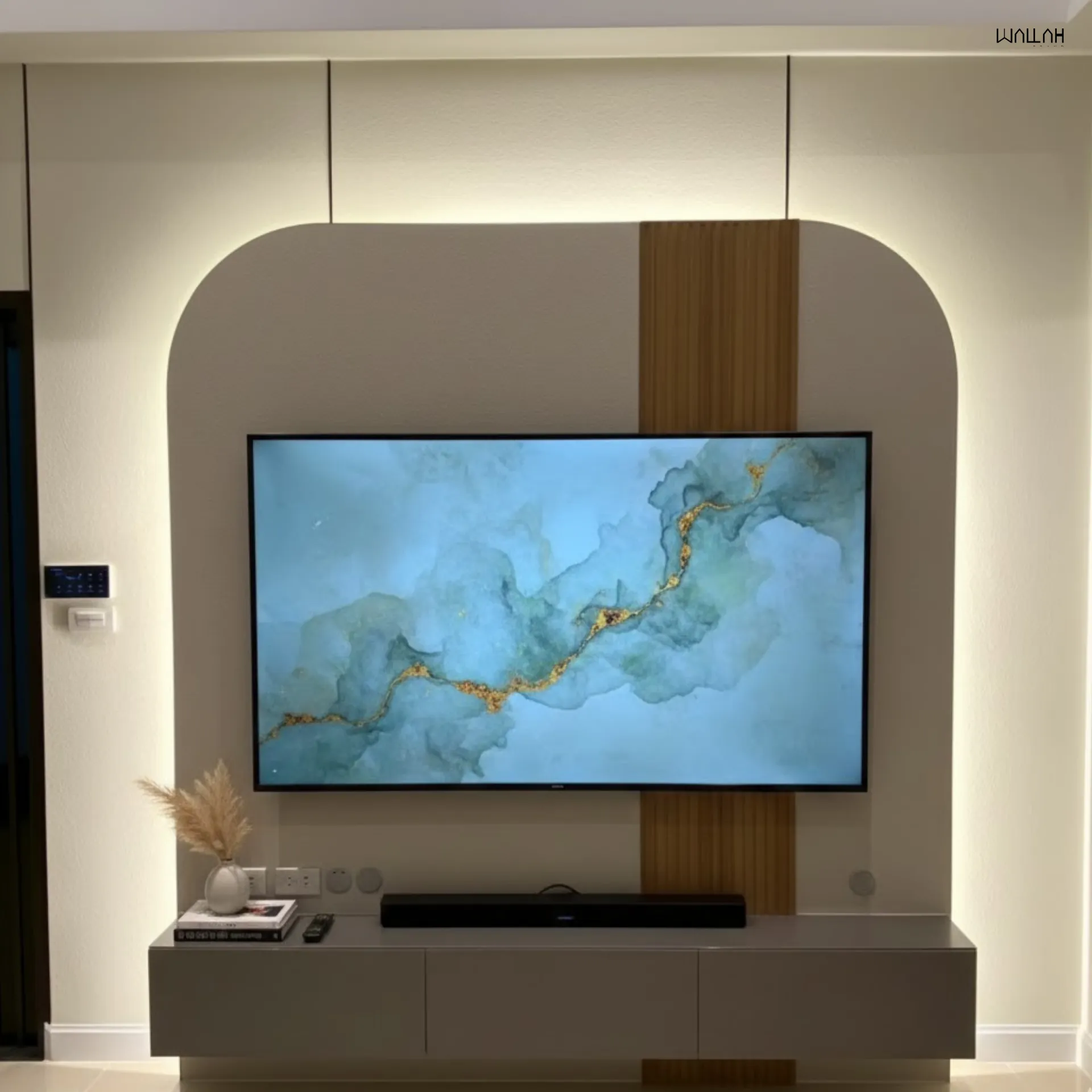 Wallah Brand แผ่นผนังลายไม้ ไม้ระแนงตกแต่งผนัง WPC ผนังตกแต่งภายใน