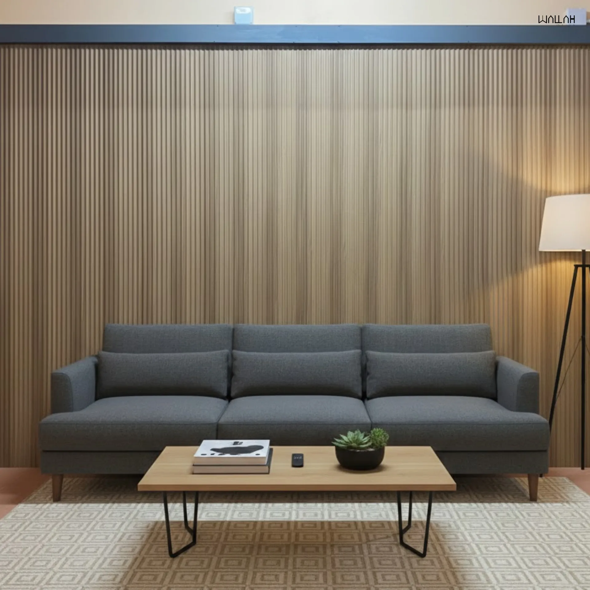 Wallah Brand แผ่นผนังลายไม้ ไม้ระแนงตกแต่งผนัง WPC ผนังตกแต่งภายใน