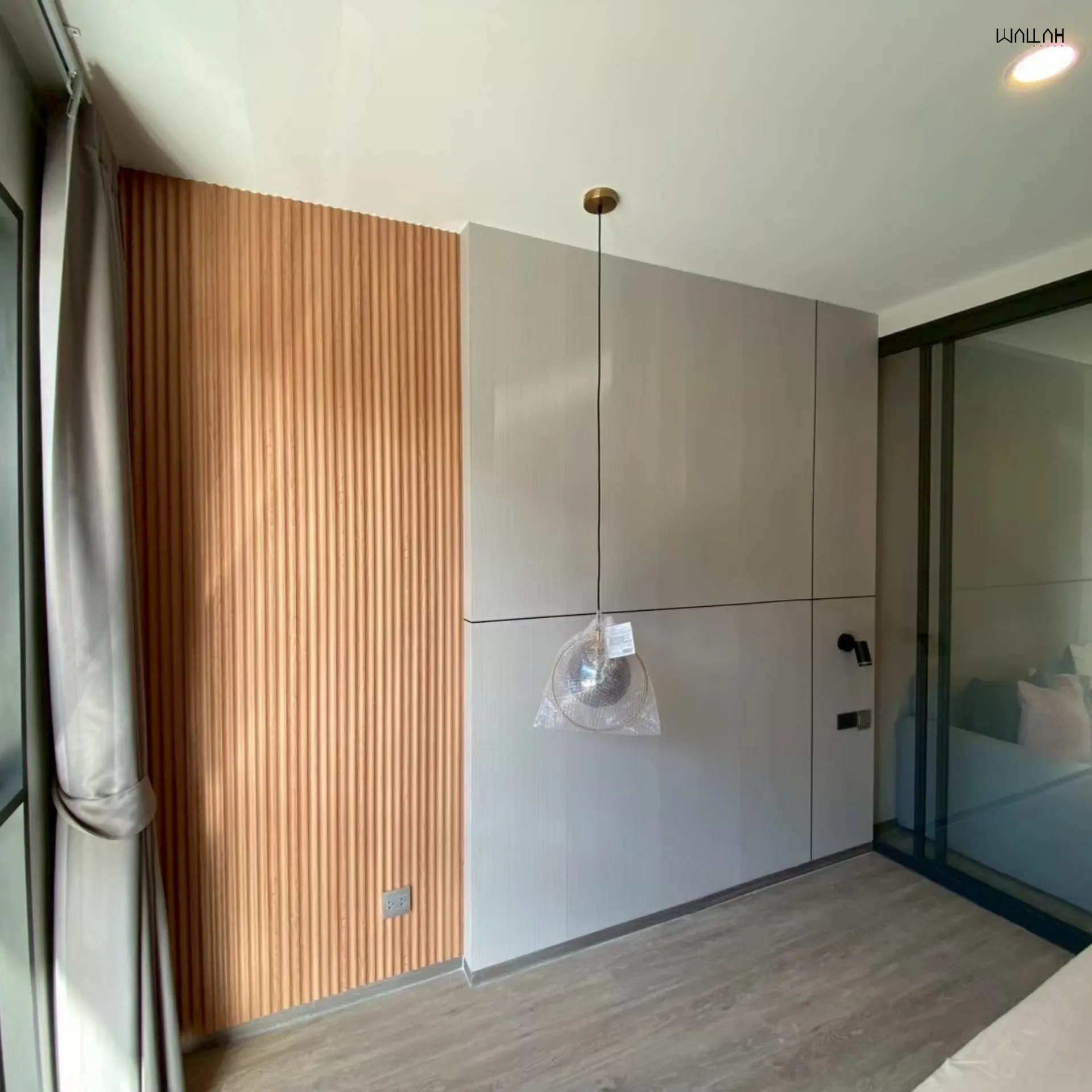 Wallah Brand แผ่นผนังลายไม้ ไม้ระแนงตกแต่งผนัง WPC ผนังตกแต่งภายใน