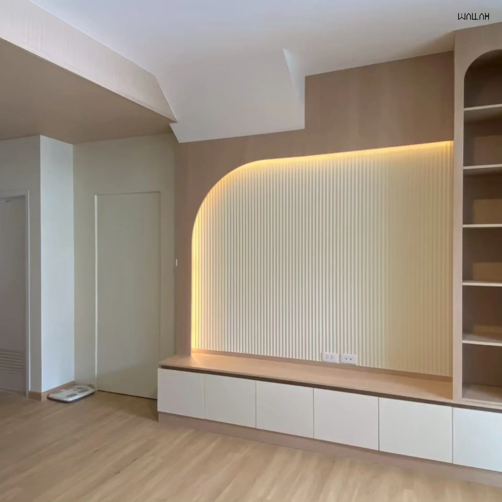 Wallah Brand แผ่นผนังลายไม้ ไม้ระแนงตกแต่งผนัง WPC ผนังตกแต่งภายใน