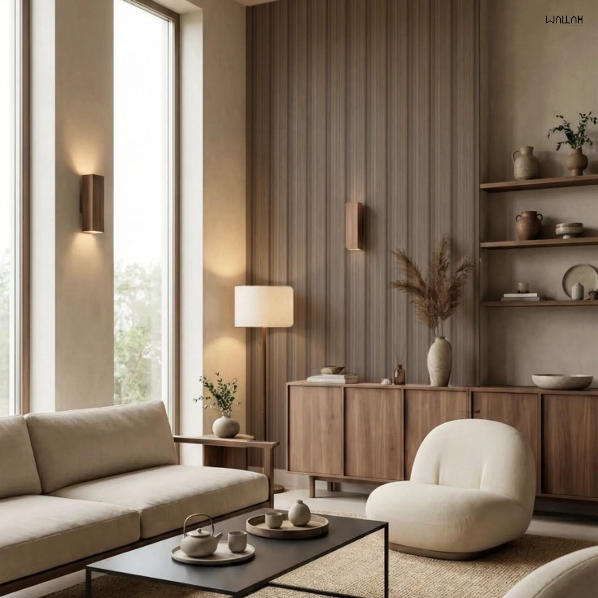 Wallah Brand แผ่นผนังลายไม้ ไม้ระแนงตกแต่งผนัง WPC ผนังตกแต่งภายใน