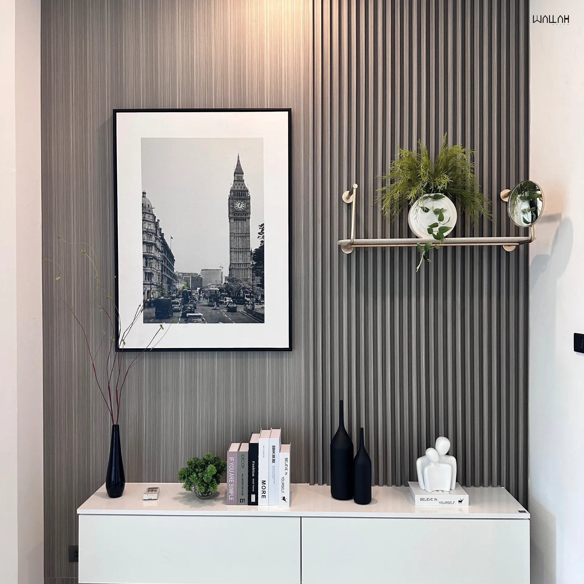 Wallah Brand แผ่นผนังลายไม้ ไม้ระแนงตกแต่งผนัง WPC ผนังตกแต่งภายใน