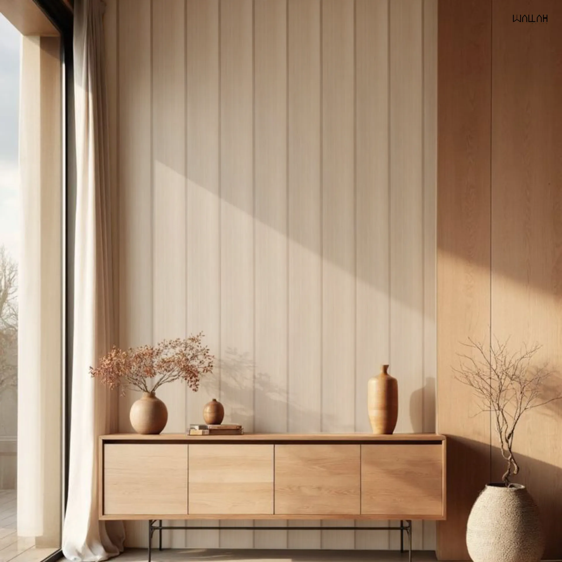 Wallah Brand แผ่นผนังลายไม้ ไม้ระแนงตกแต่งผนัง WPC ผนังตกแต่งภายใน