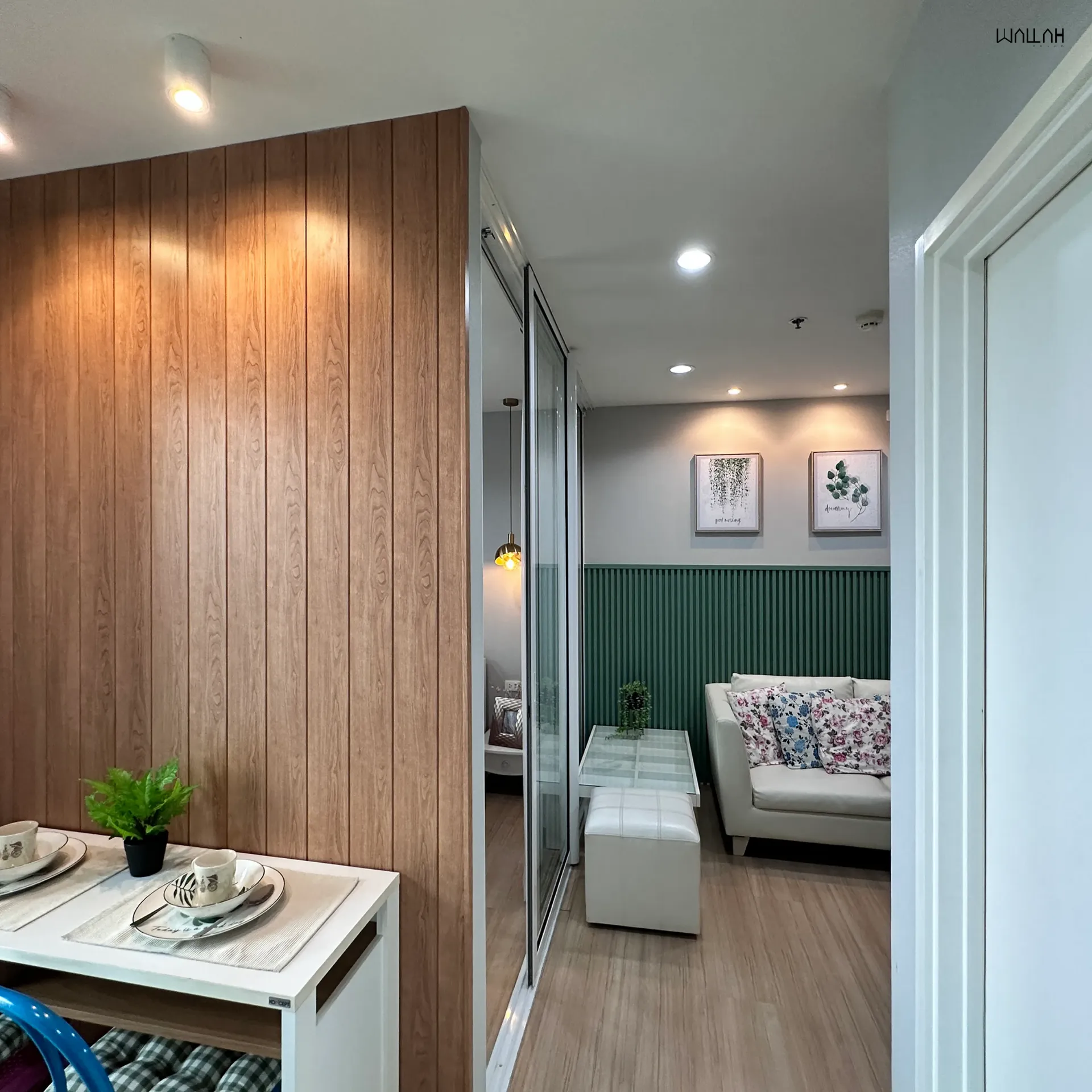 Wallah Brand แผ่นผนังลายไม้ ไม้ระแนงตกแต่งผนัง WPC ผนังตกแต่งภายใน