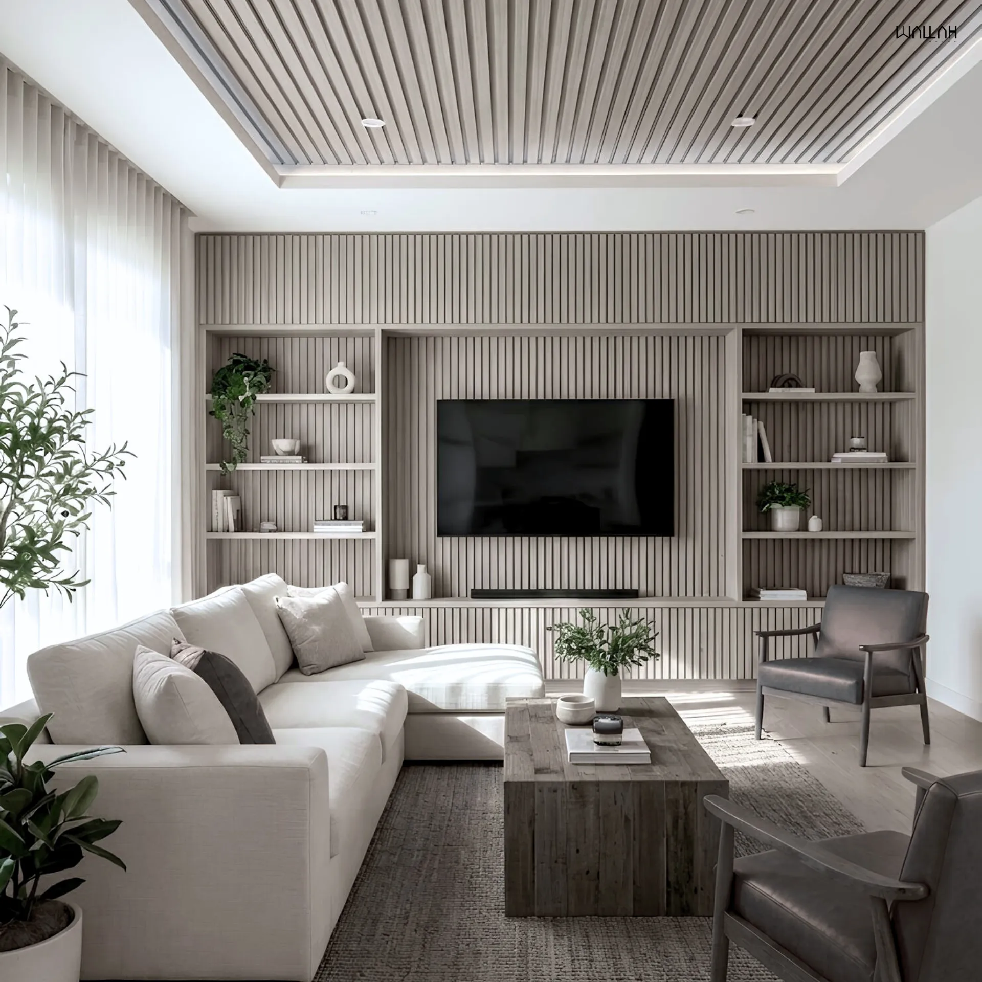 แผ่นผนังลายไม้ ไม้ระแนงตกแต่งผนัง WPC | WALLAH