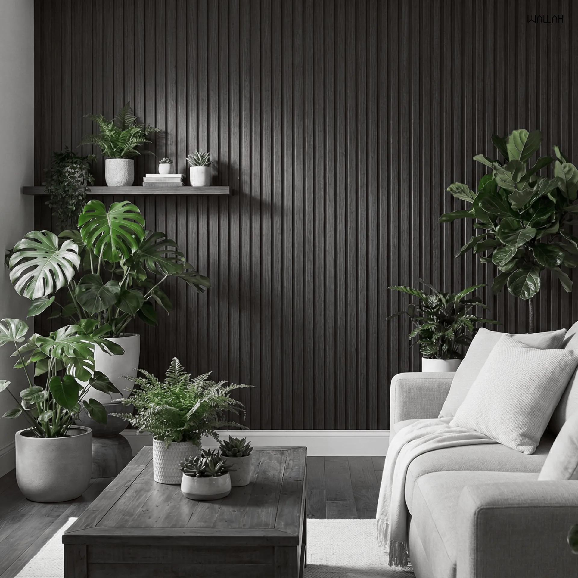 แผ่นผนังลายไม้ ไม้ระแนงตกแต่งผนัง WPC | WALLAH