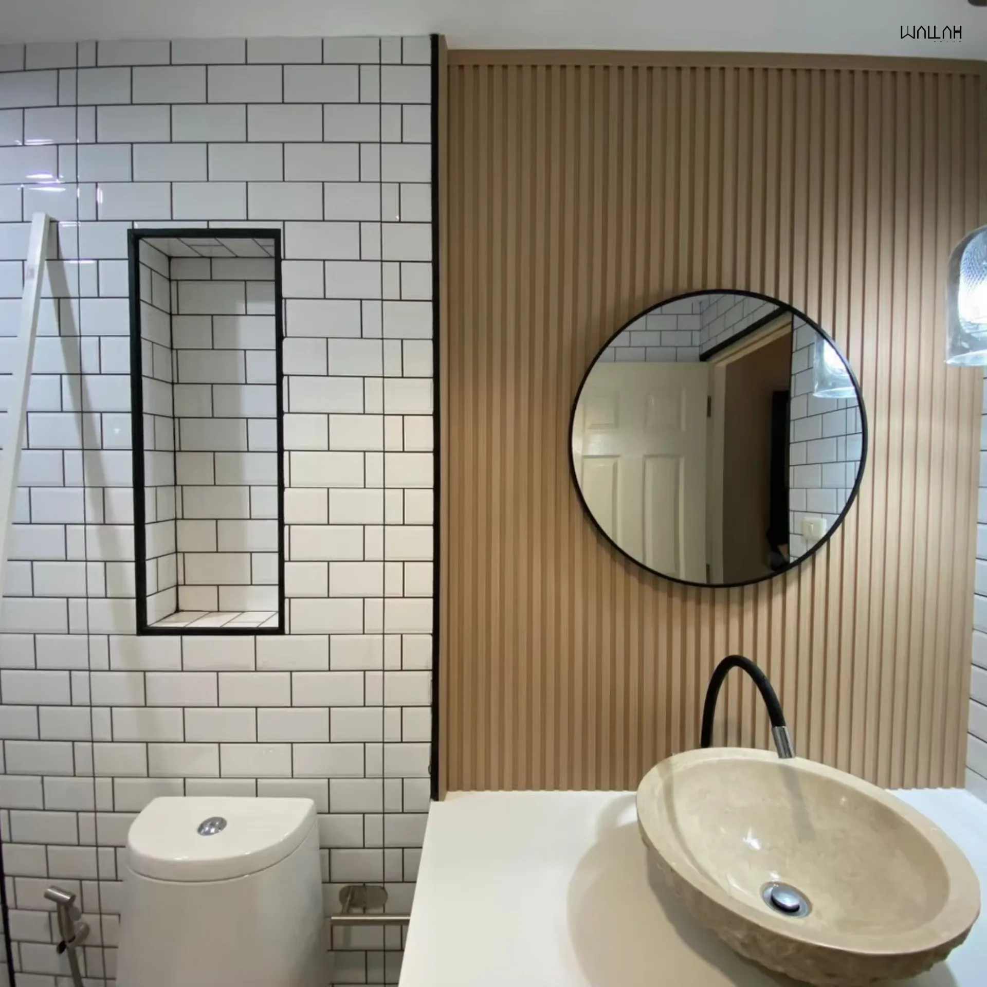 แผ่นผนังลายไม้ ไม้ระแนงตกแต่งผนัง WPC | WALLAH